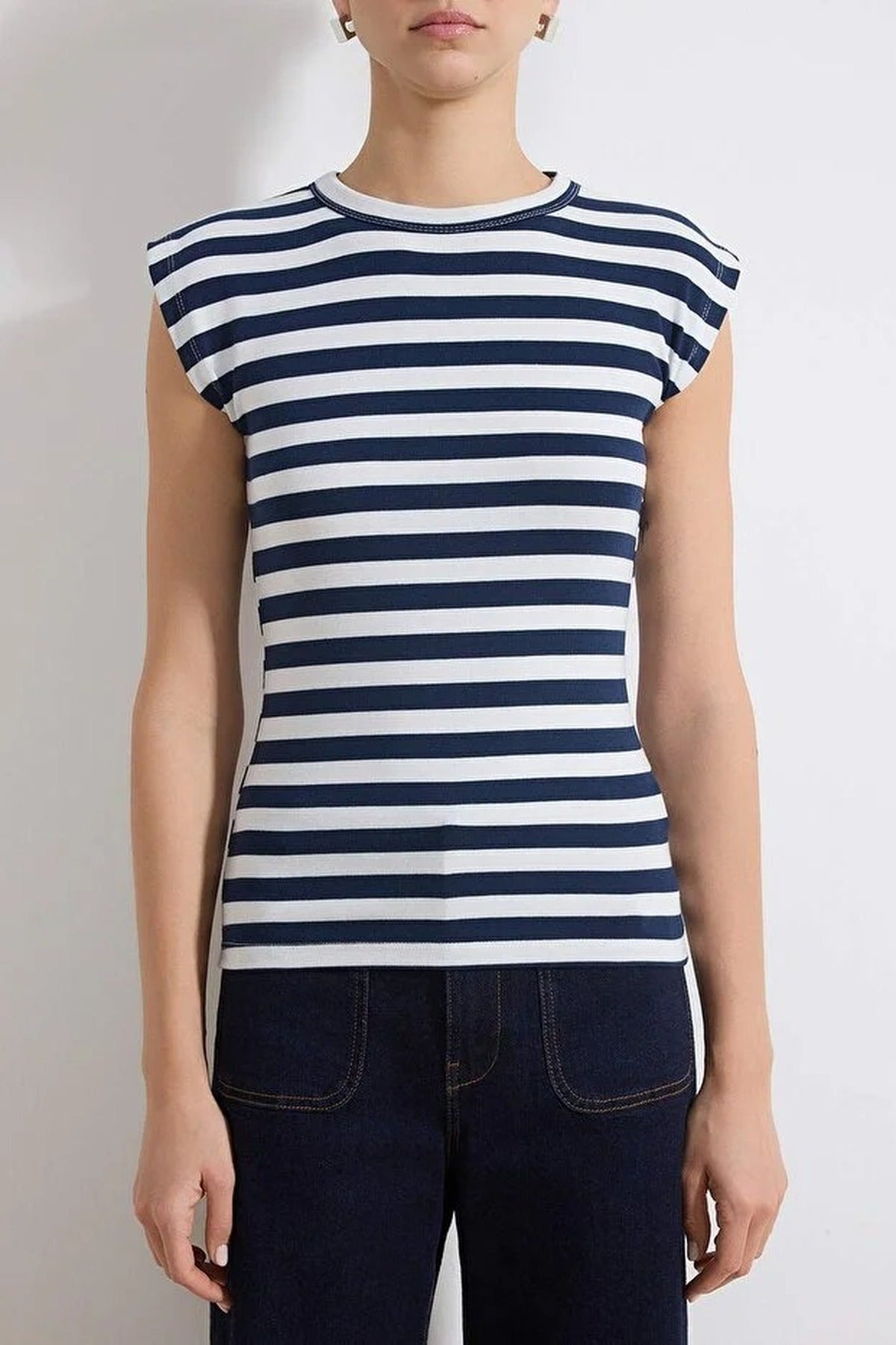 Viscose Fitted Knit Blouse