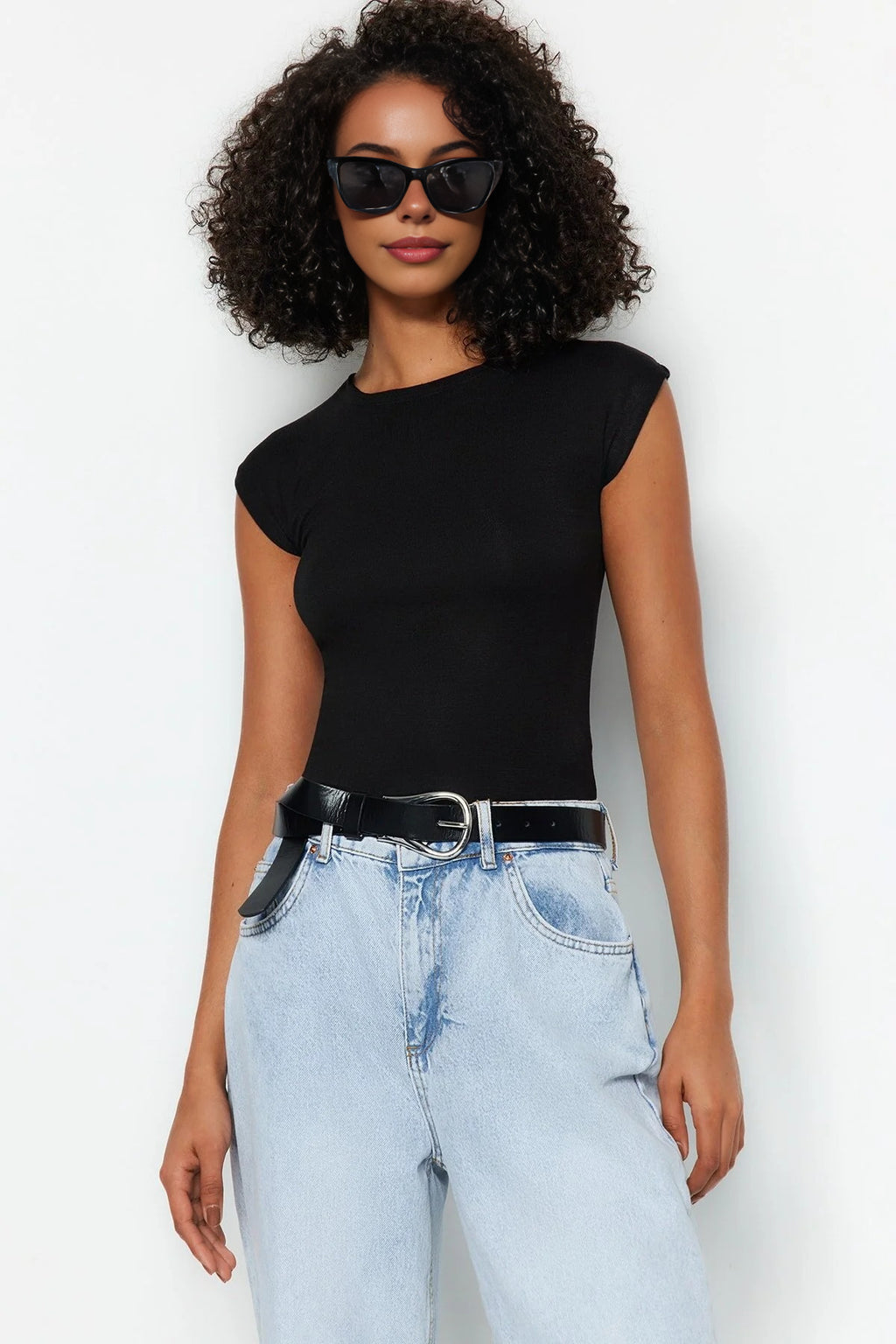Viscose Fitted Knit Blouse