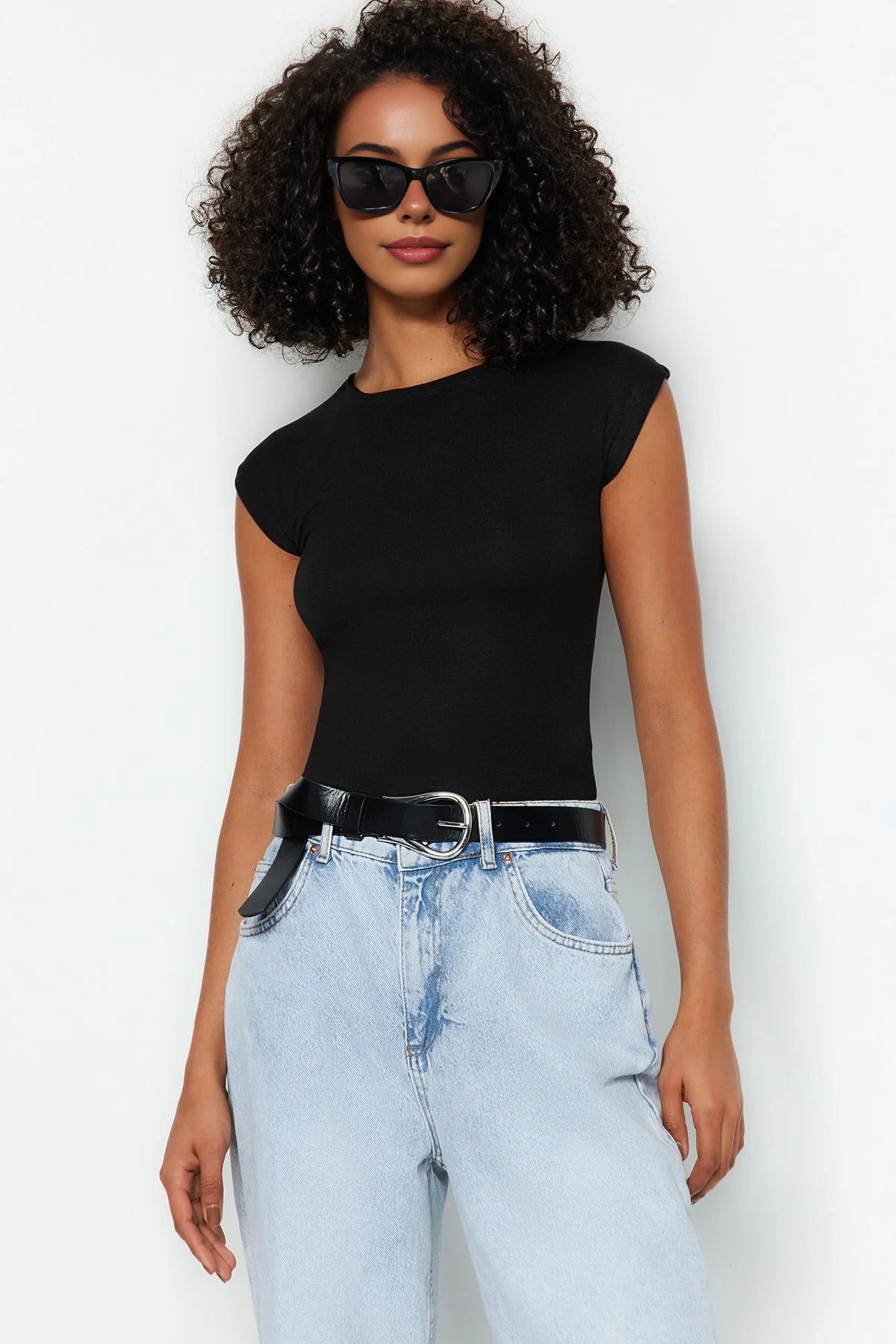 Viscose Fitted Knit Blouse