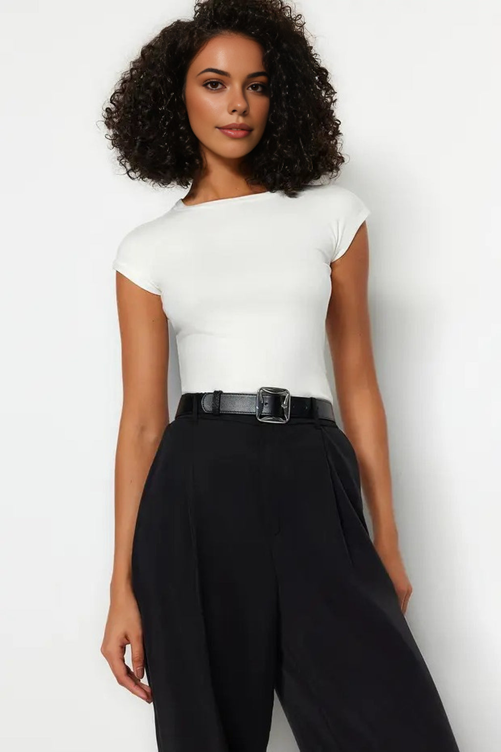 Viscose Fitted Knit Blouse