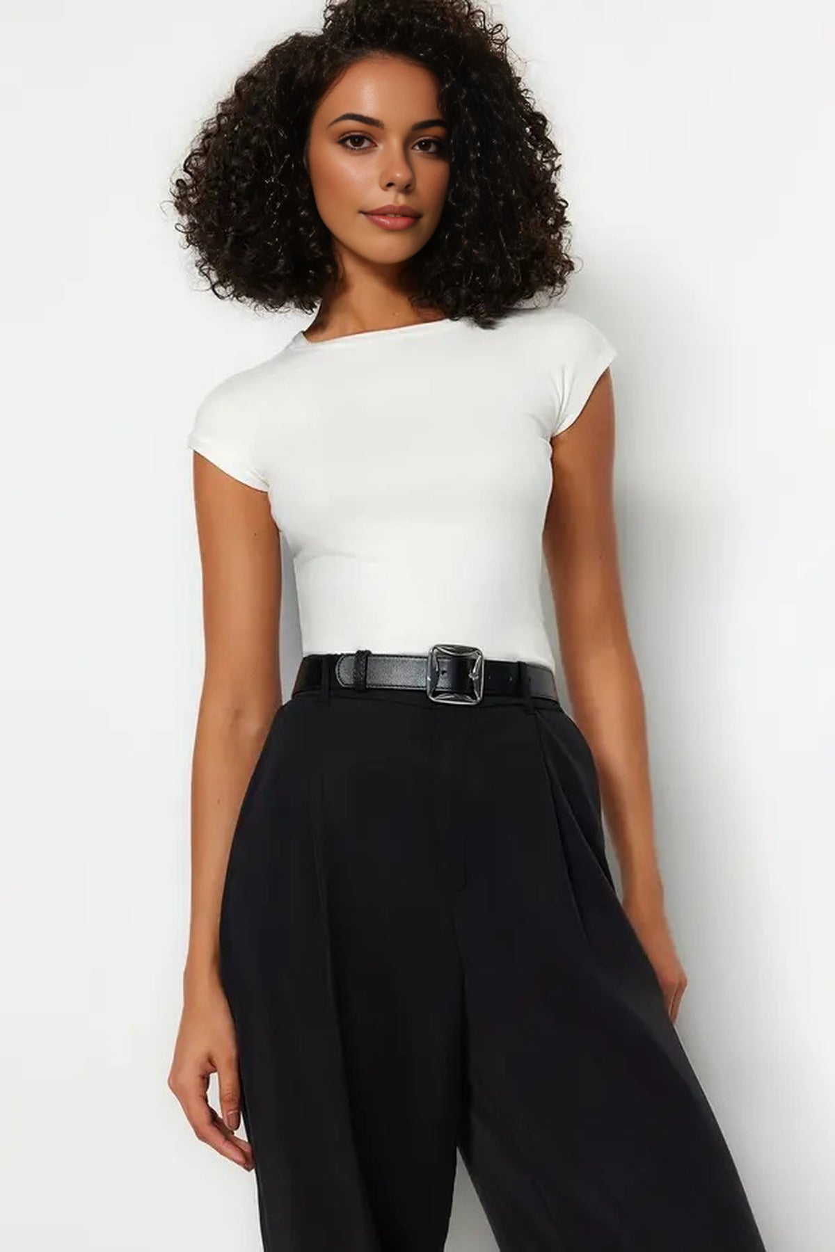 Viscose Fitted Knit Blouse