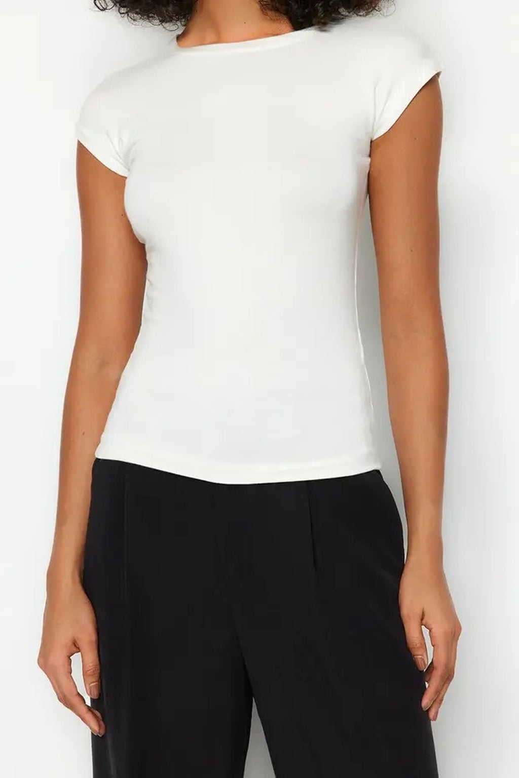 Viscose Fitted Knit Blouse