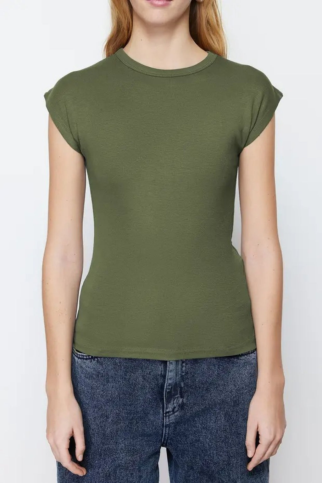 Viscose Fitted Knit Blouse