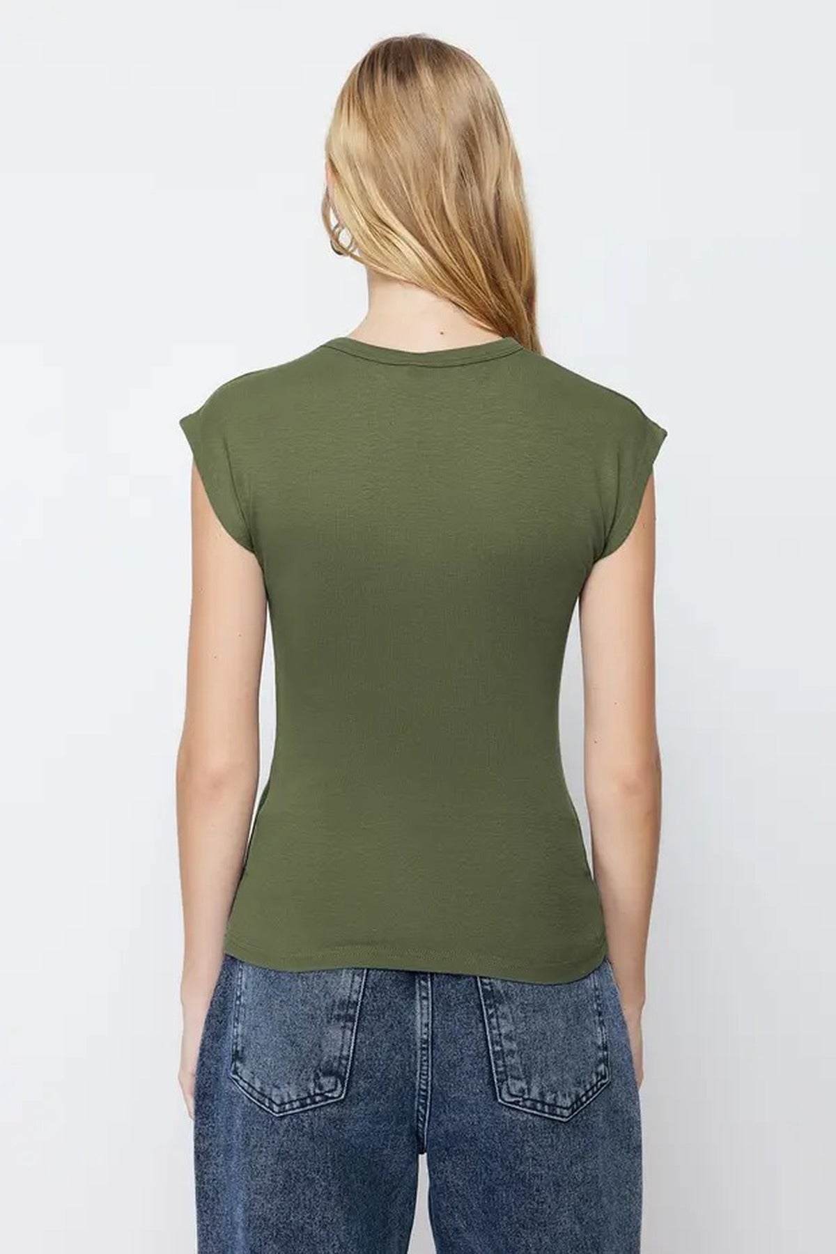 Viscose Fitted Knit Blouse