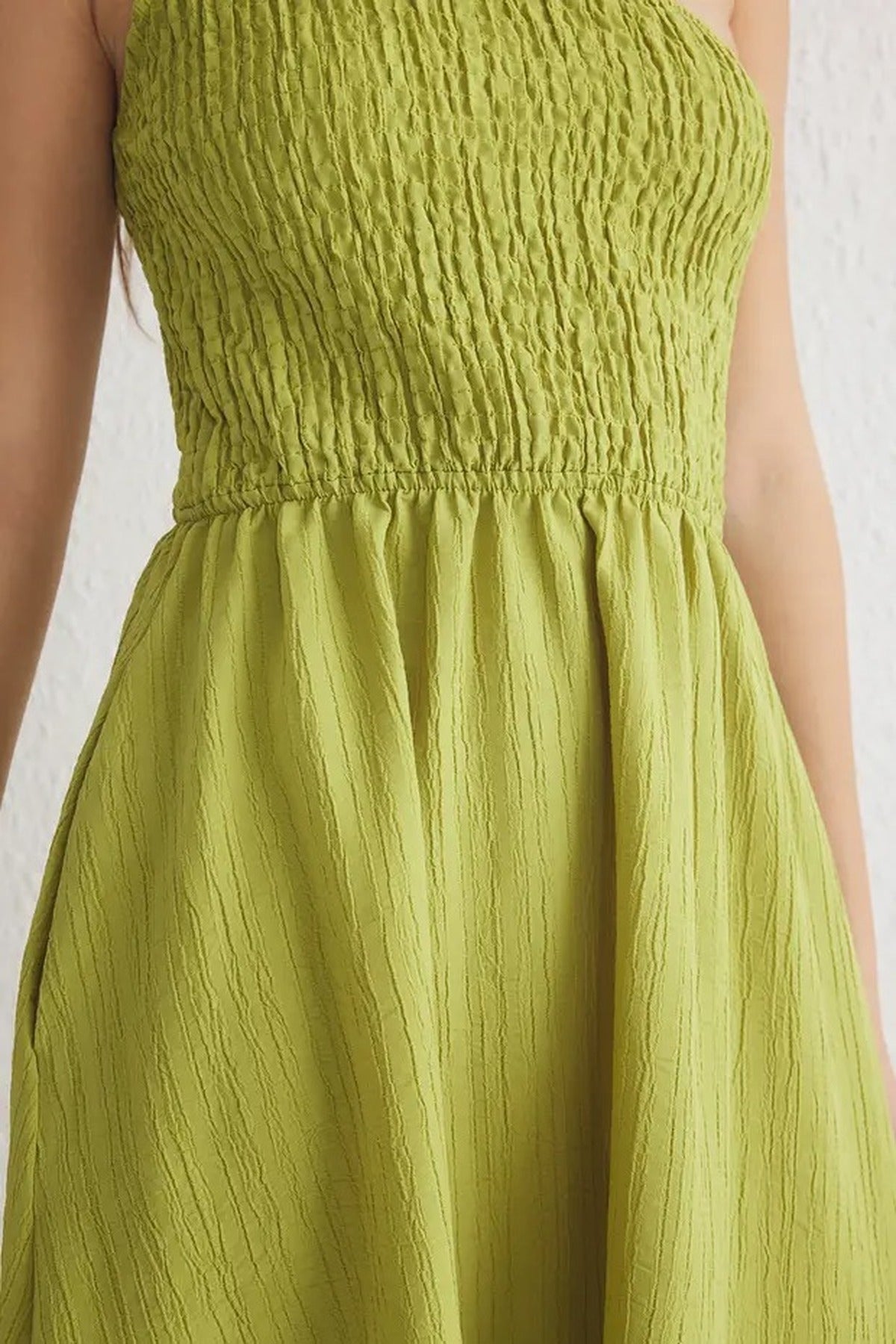 Waist-Leg Embellished One-Shoulder Midi Woven Dress