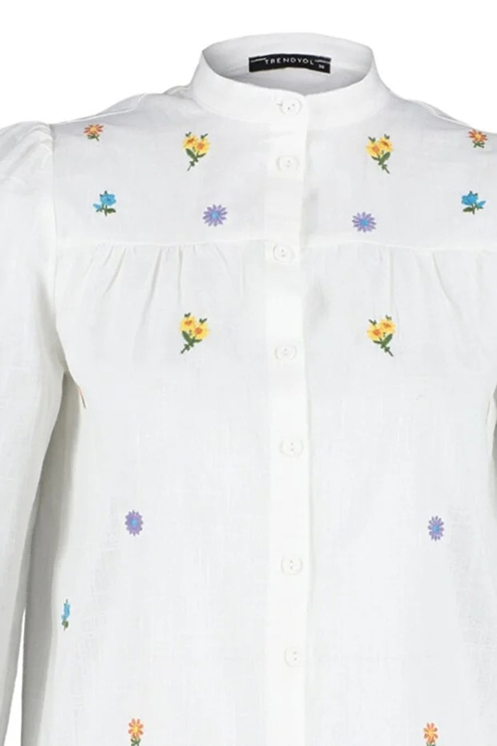 Floral Embroidered Oversize Woven Shirt