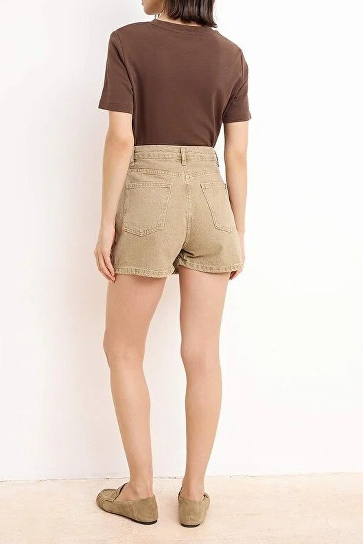 Denim Short Skirt with Slit