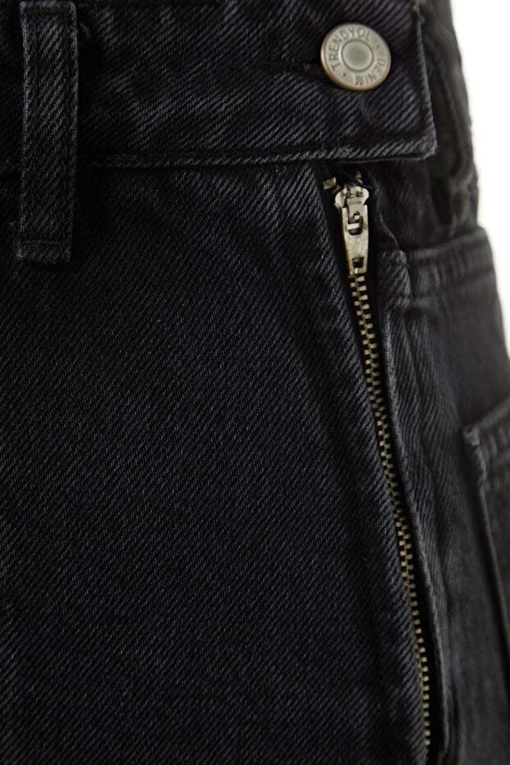 Denim Short Skirt with Slit