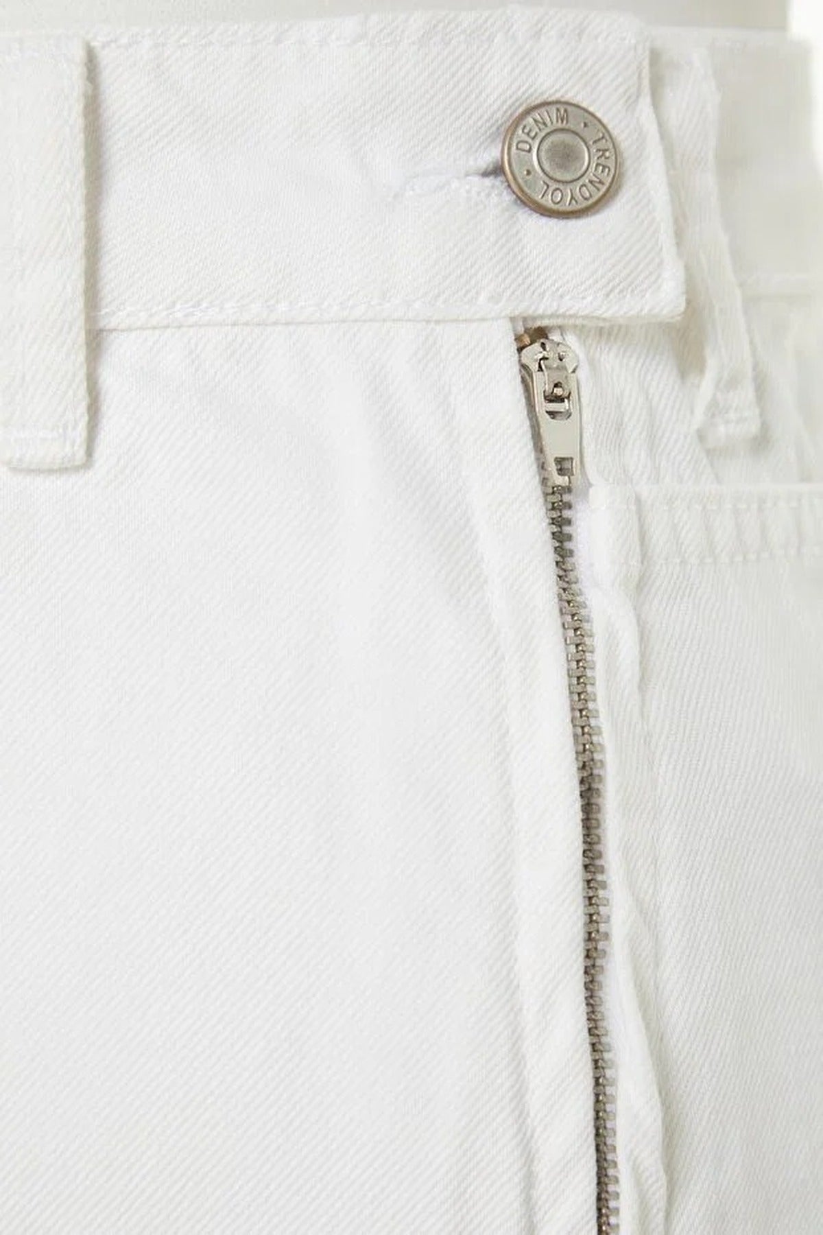 Denim Short Skirt with Slit