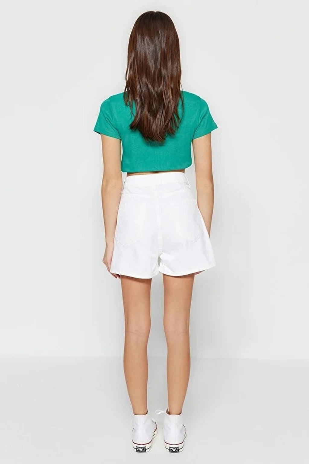 Denim Short Skirt with Slit