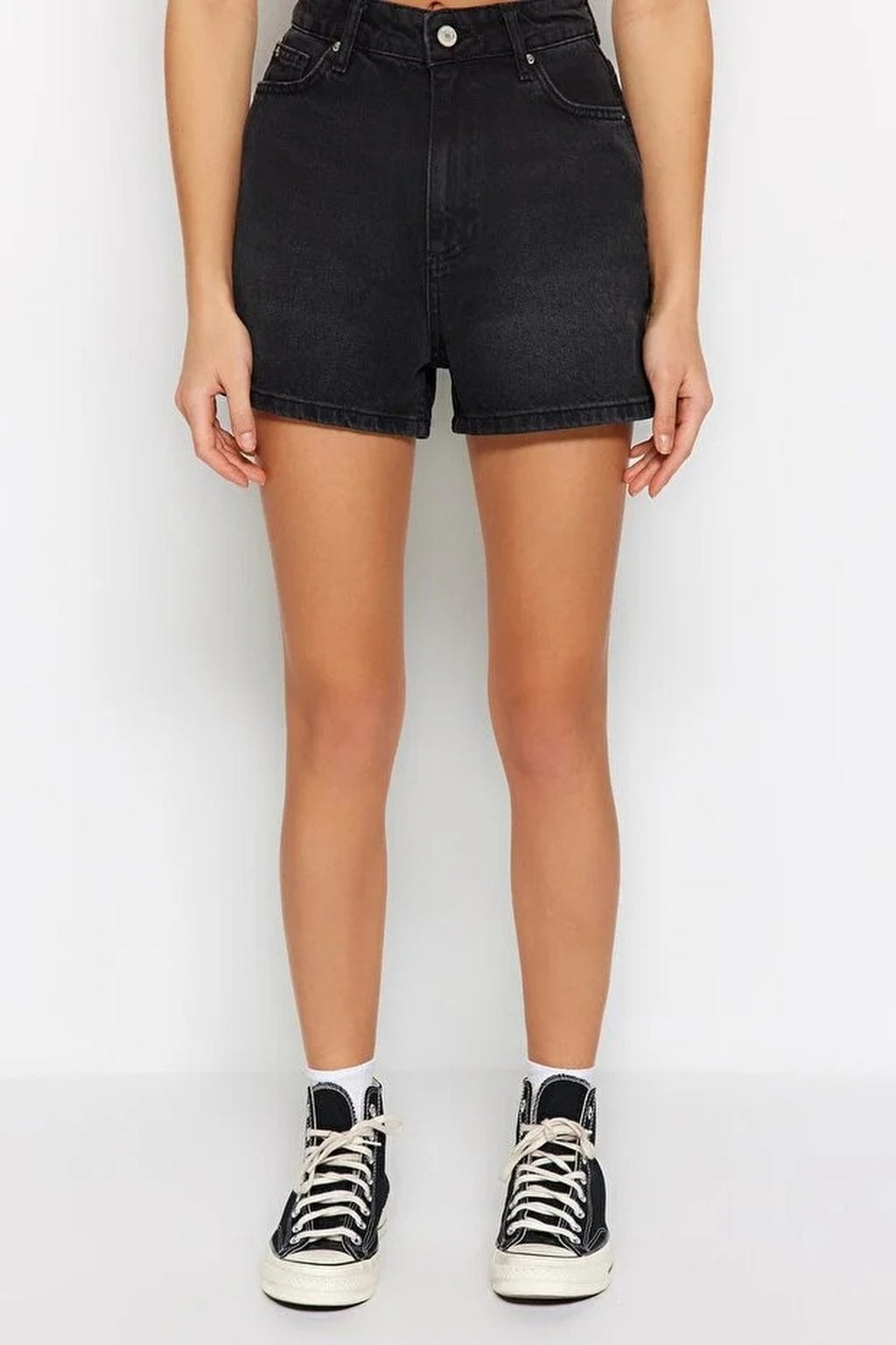 High-Waisted Denim Shorts