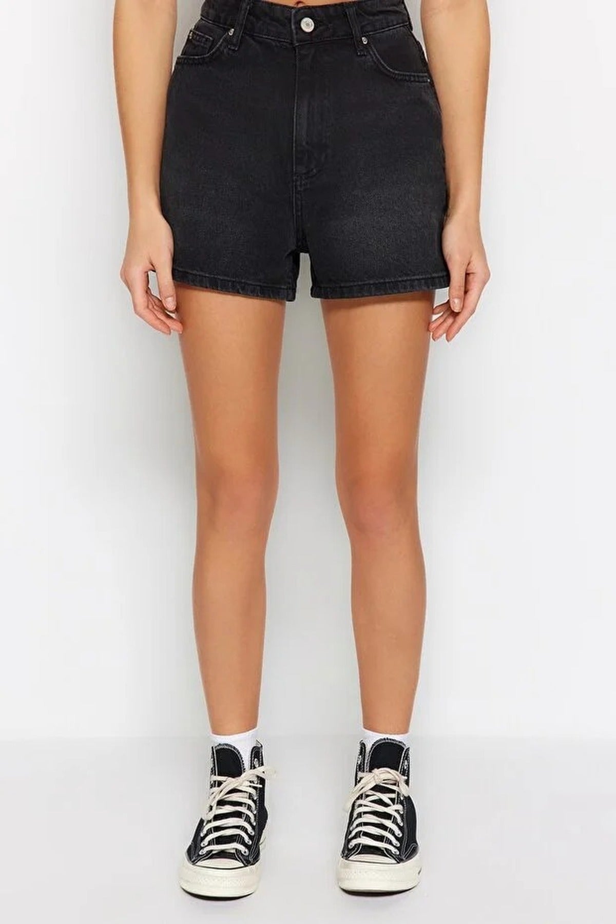 High-Waisted Denim Shorts