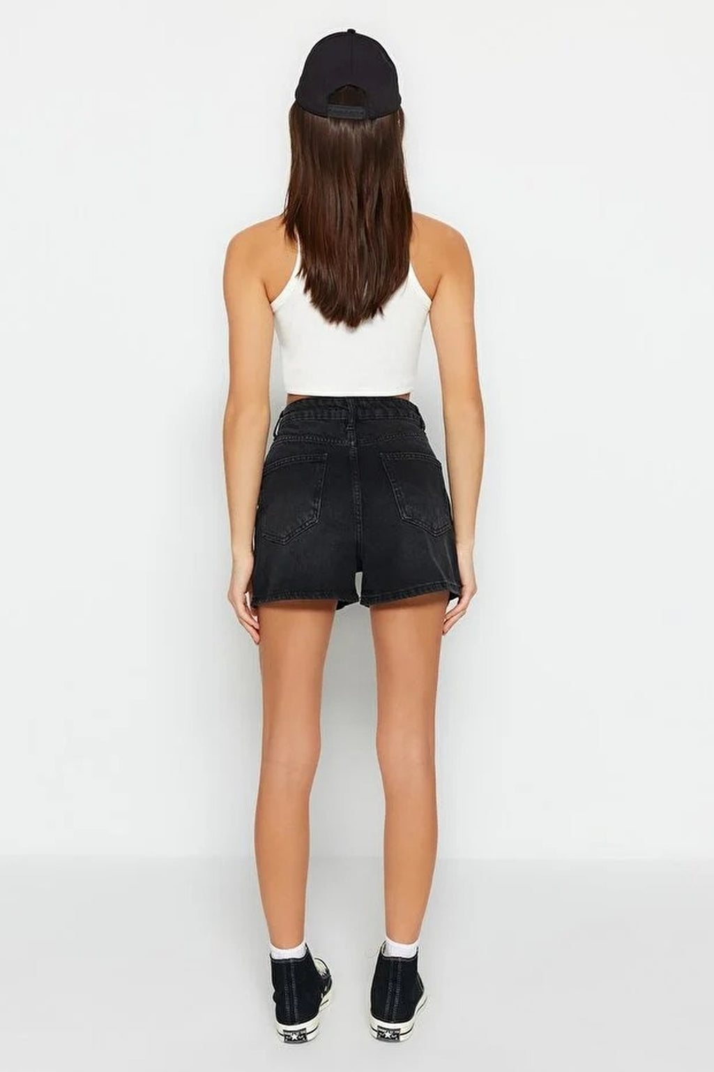 High-Waisted Denim Shorts