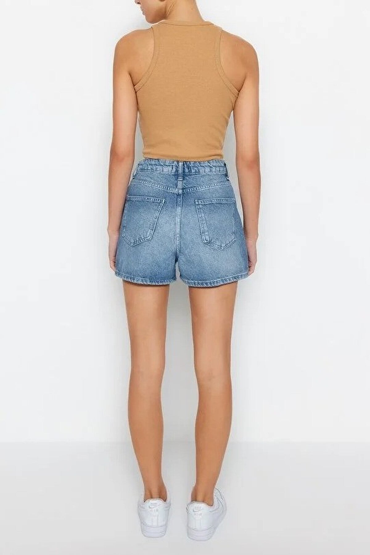 High-Waisted Denim Shorts