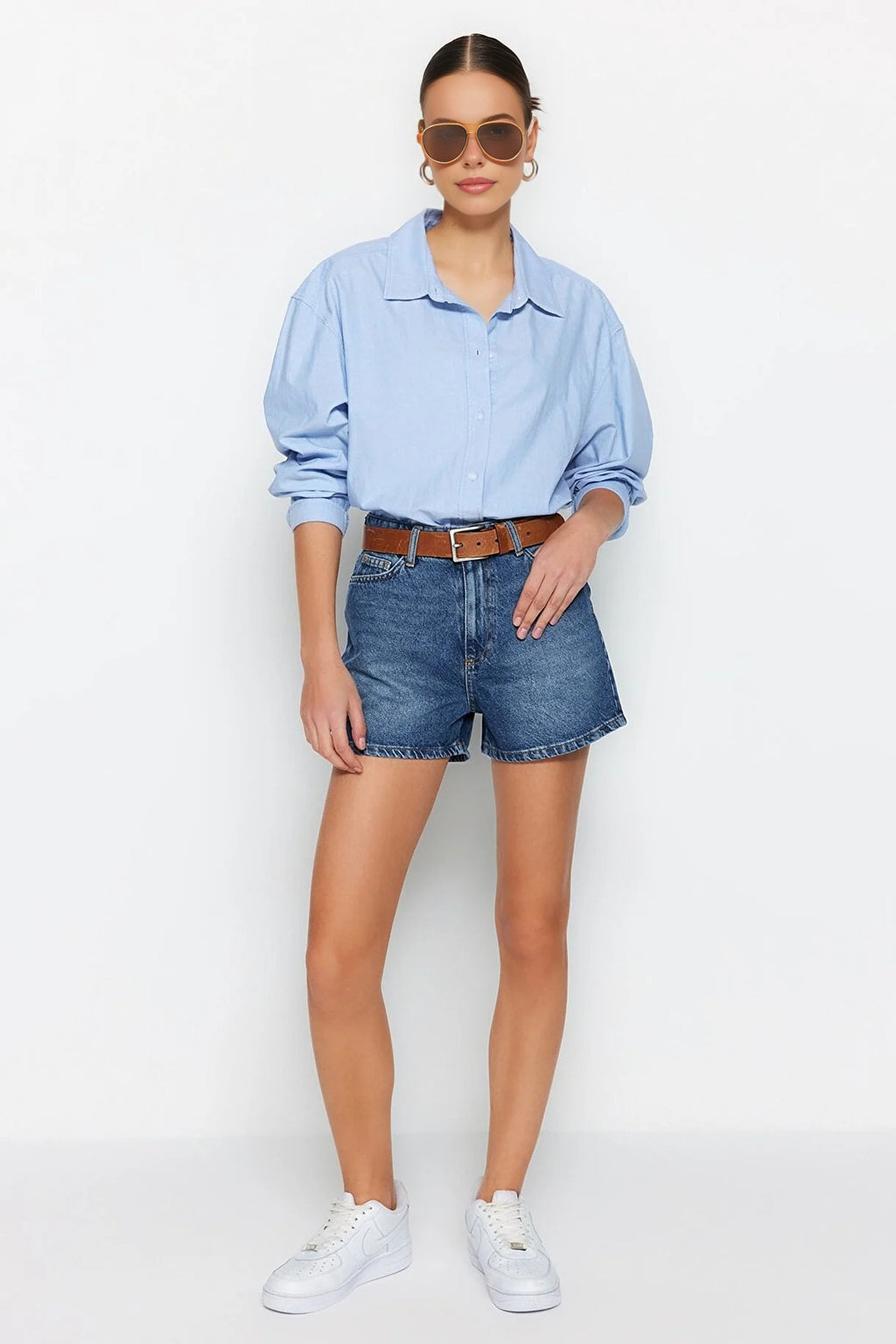 High-Waisted Denim Shorts