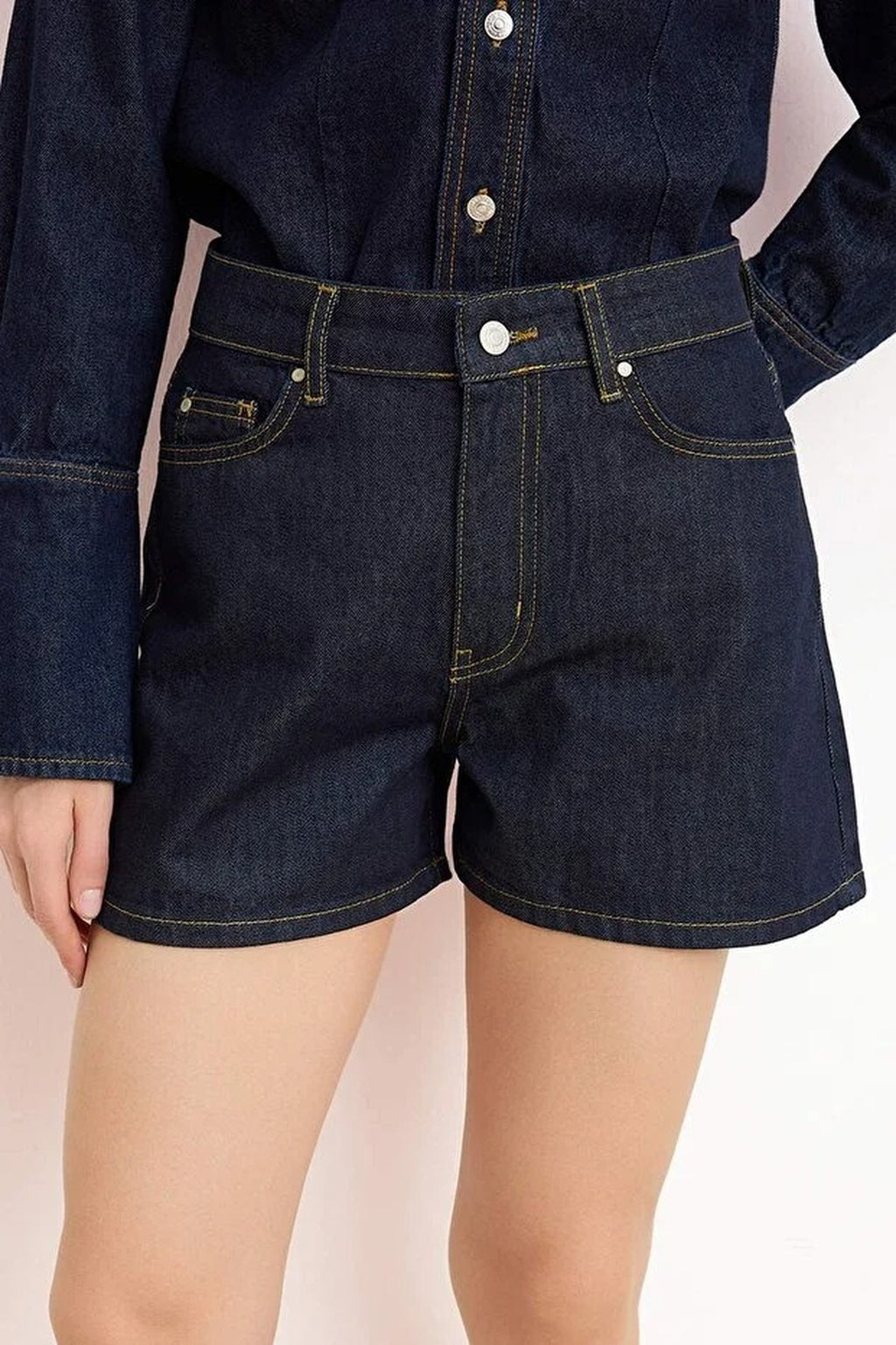 High-Waisted Denim Shorts