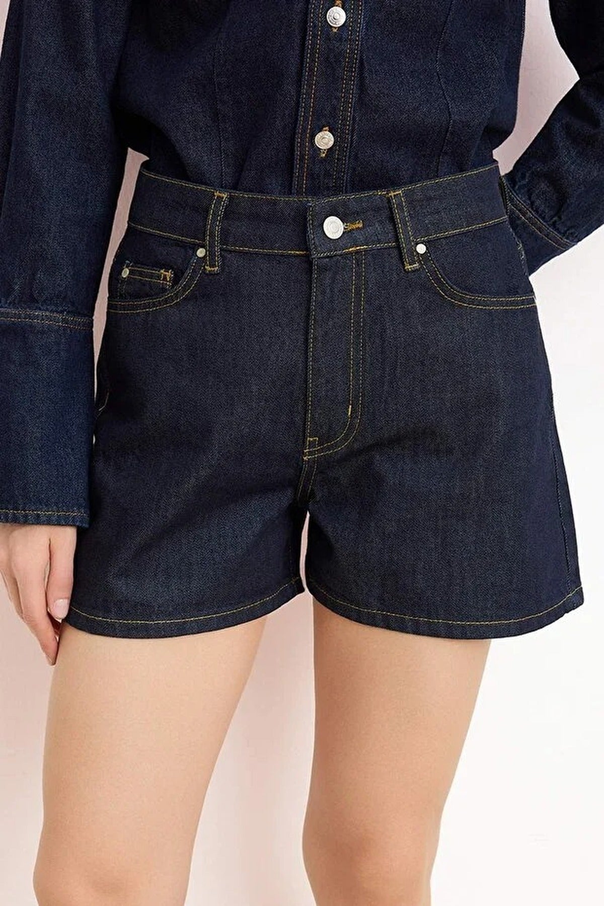 High-Waisted Denim Shorts
