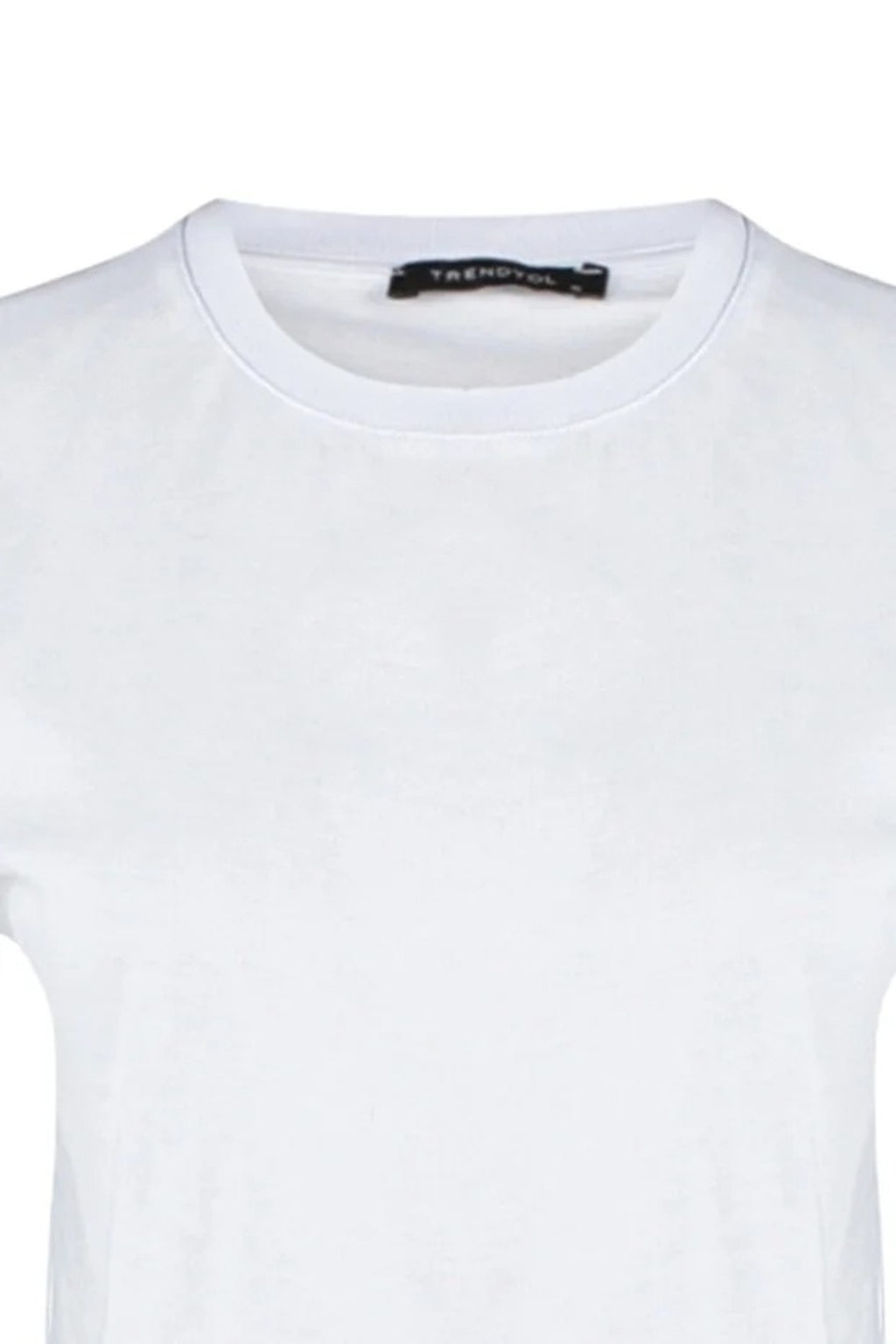 Relaxed Fit Crew Neck Crop T-Shirt