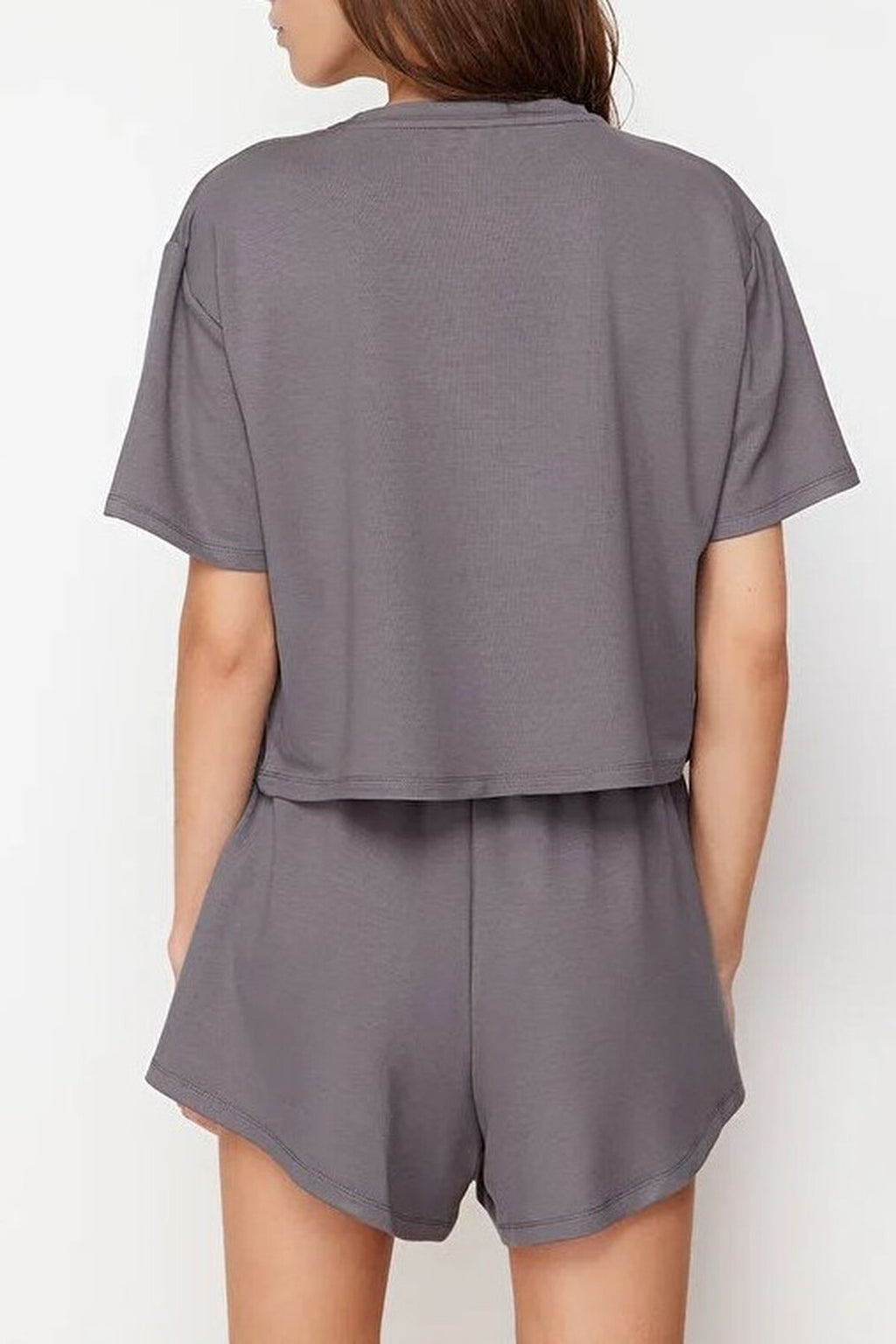 2-Piece Soft-touch Knitted T-shirt and Shorts Set