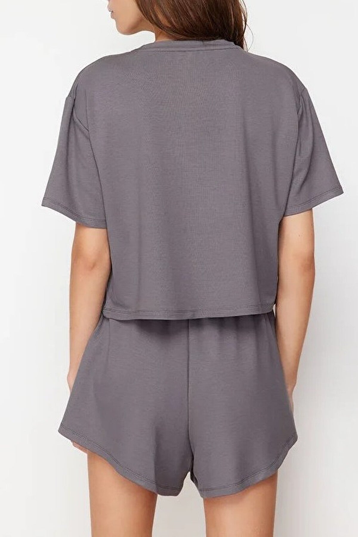 2-Piece Soft-touch Knitted T-shirt and Shorts Set