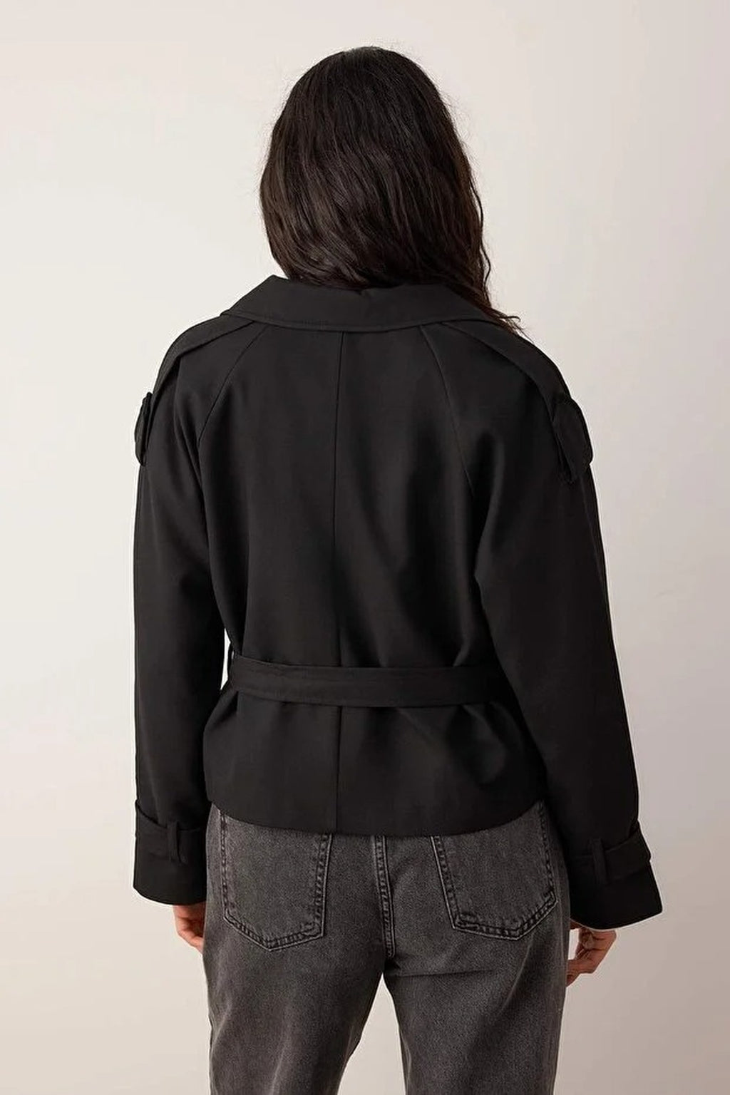 Woven Crop Blazer Jacket