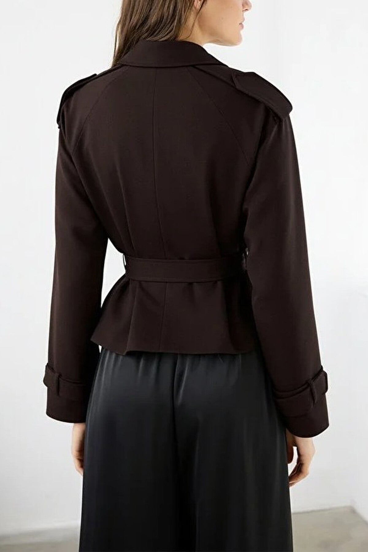 Woven Crop Blazer Jacket