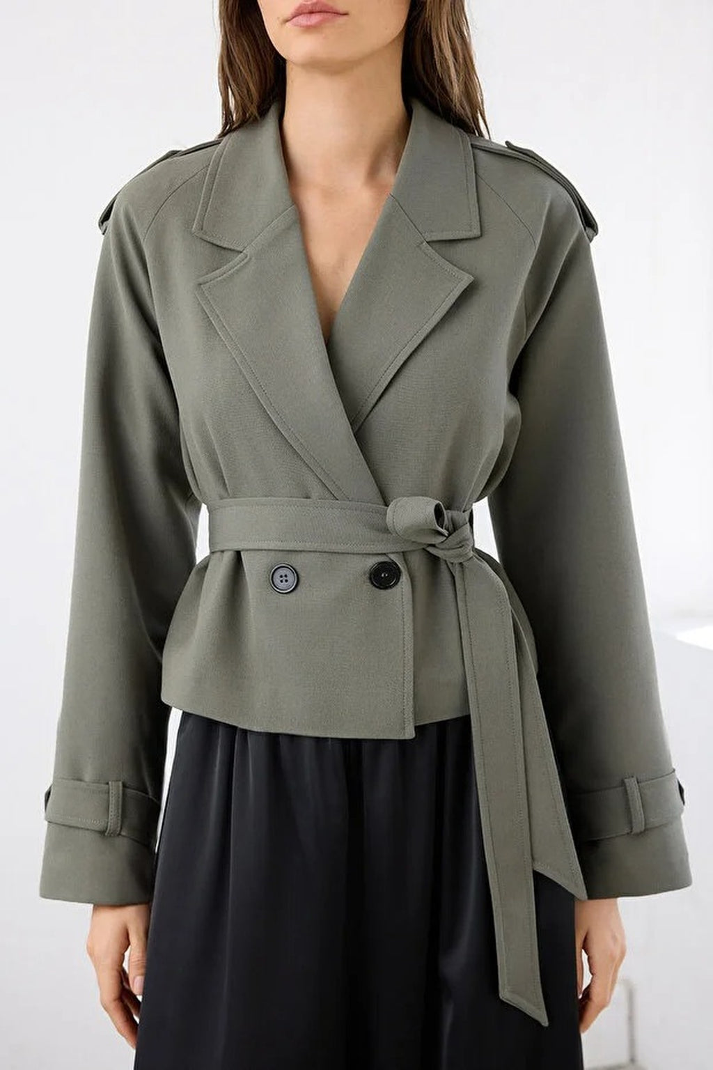 Woven Crop Blazer Jacket
