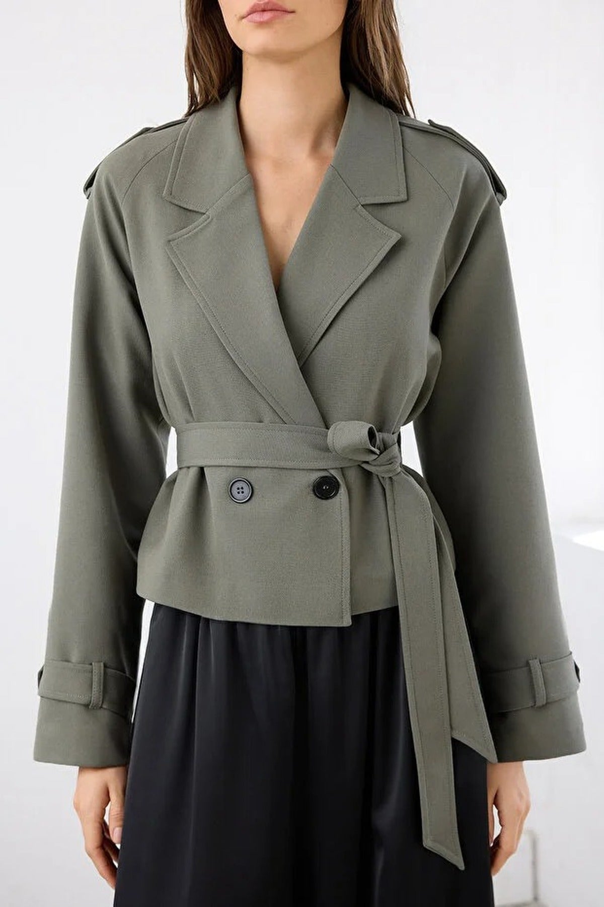 Woven Crop Blazer Jacket