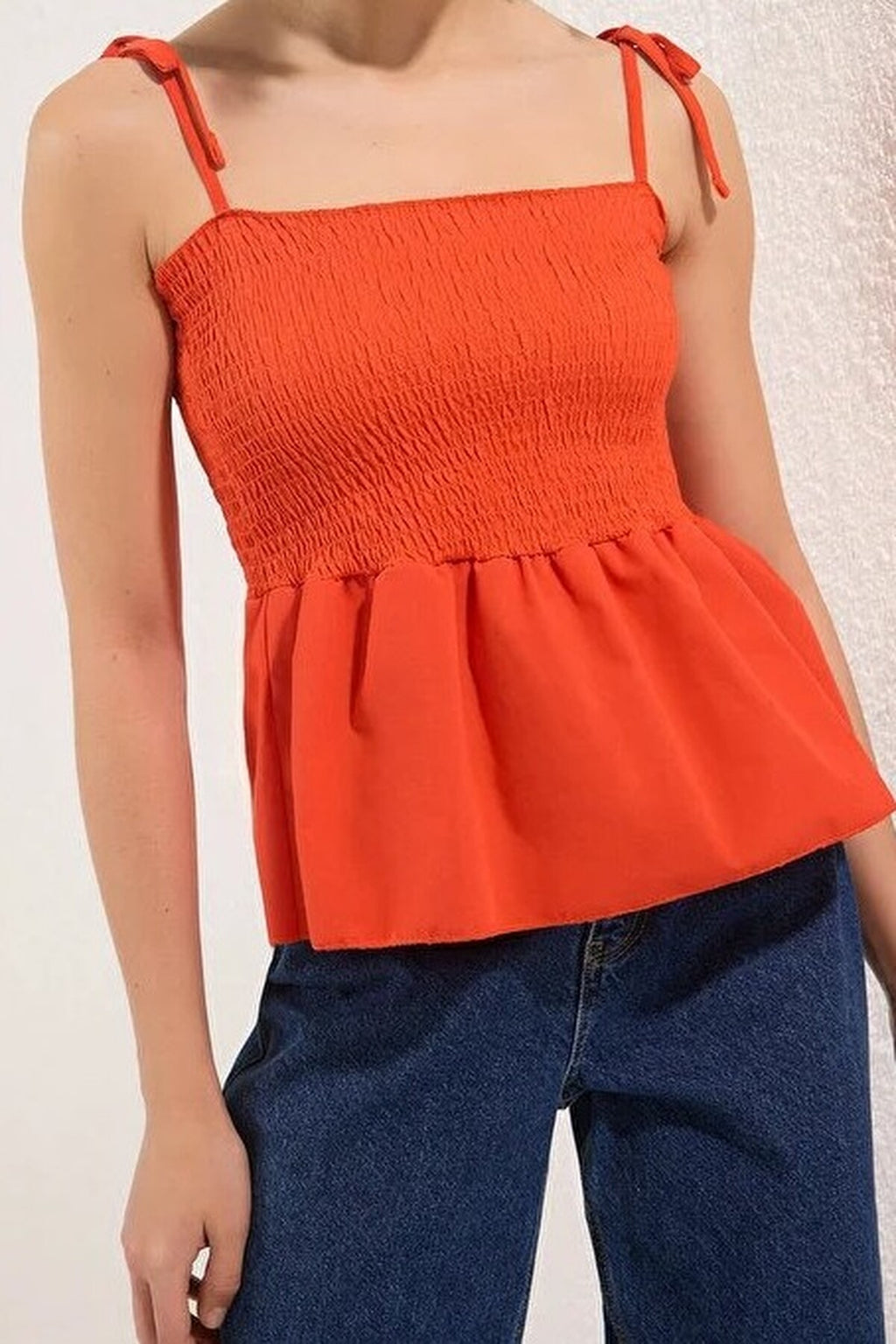 Cotton Fitted Stretch Knit Blouse with Poplin Details