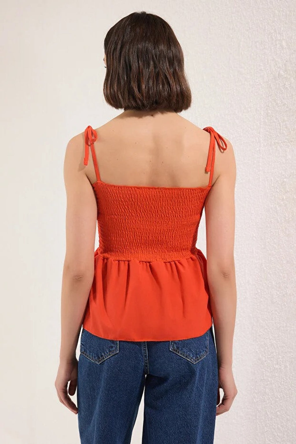Cotton Fitted Stretch Knit Blouse with Poplin Details
