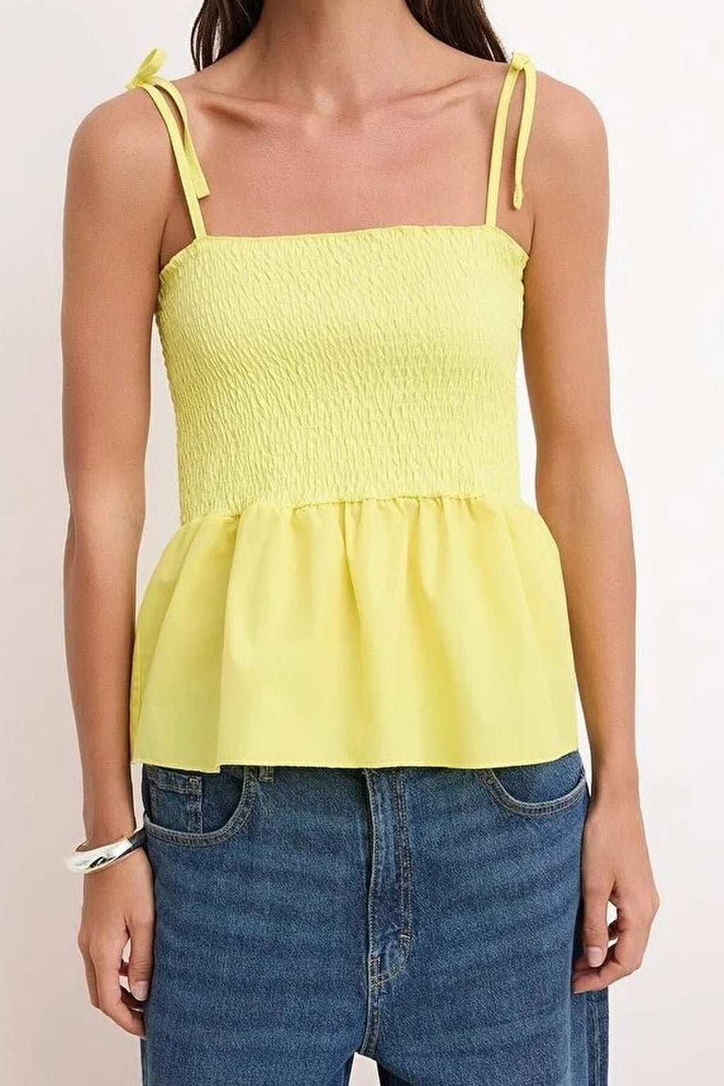 Cotton Fitted Stretch Knit Blouse with Poplin Details