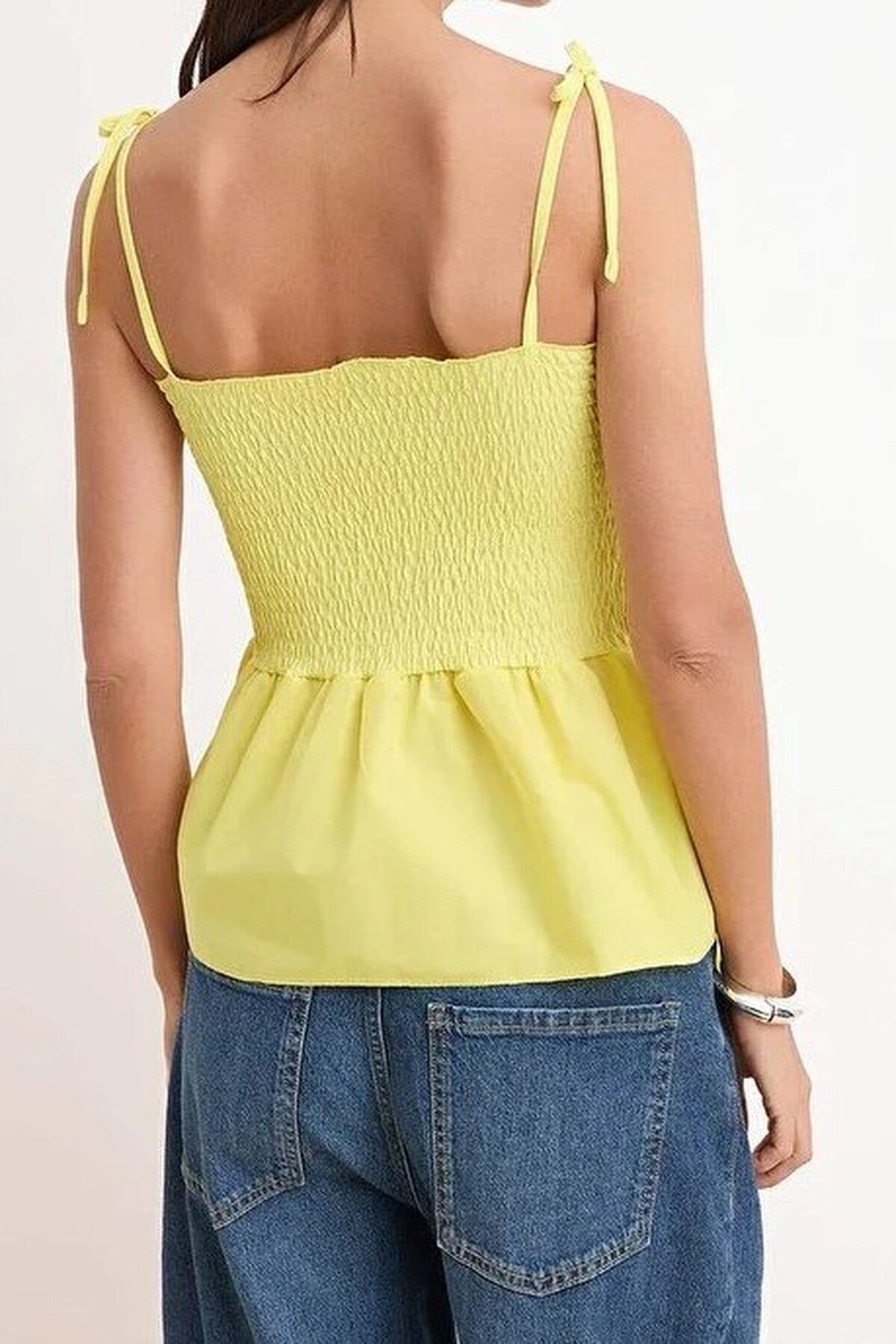 Cotton Fitted Stretch Knit Blouse with Poplin Details