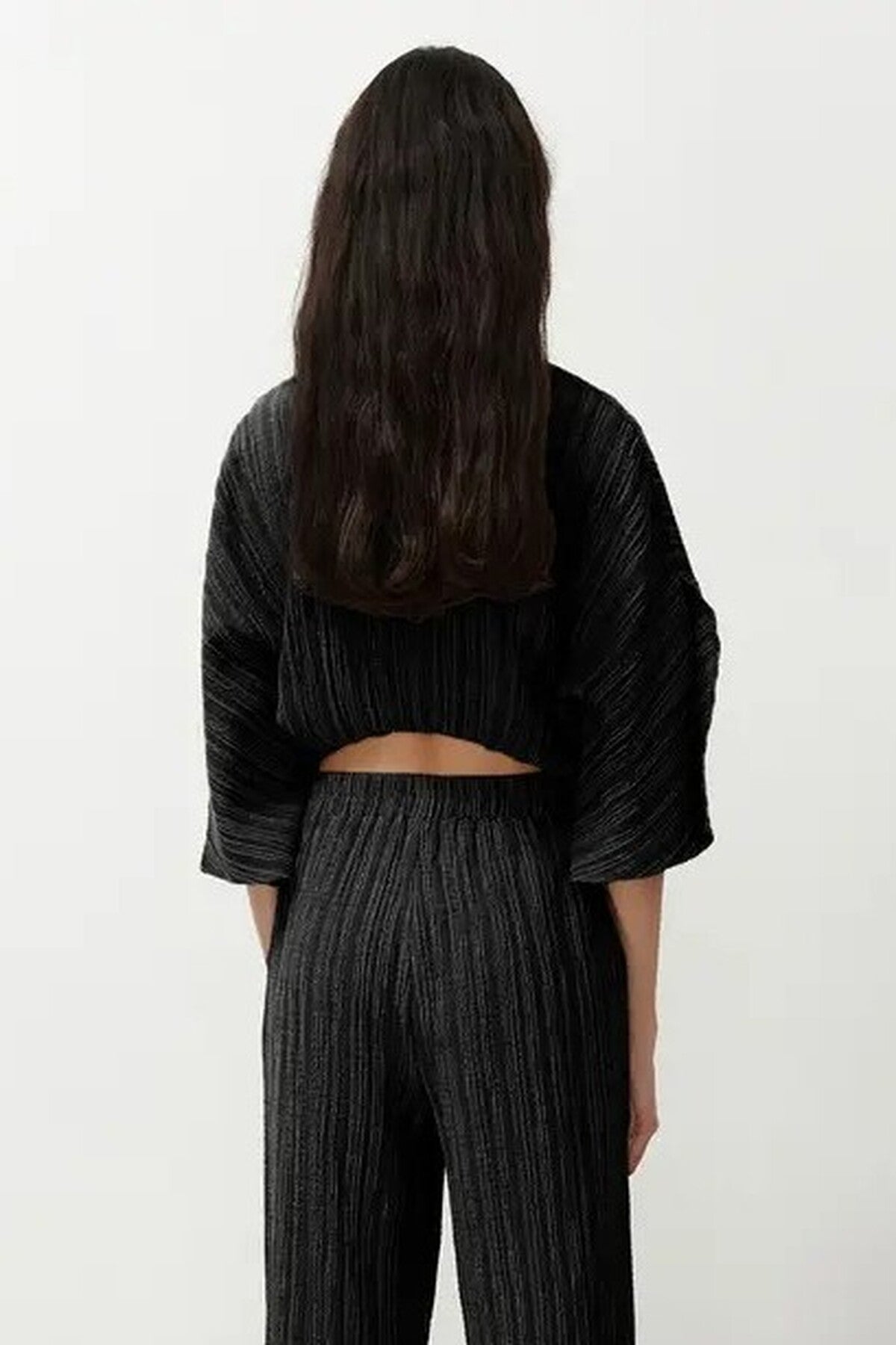 Textured Fabric Ruffled Woven