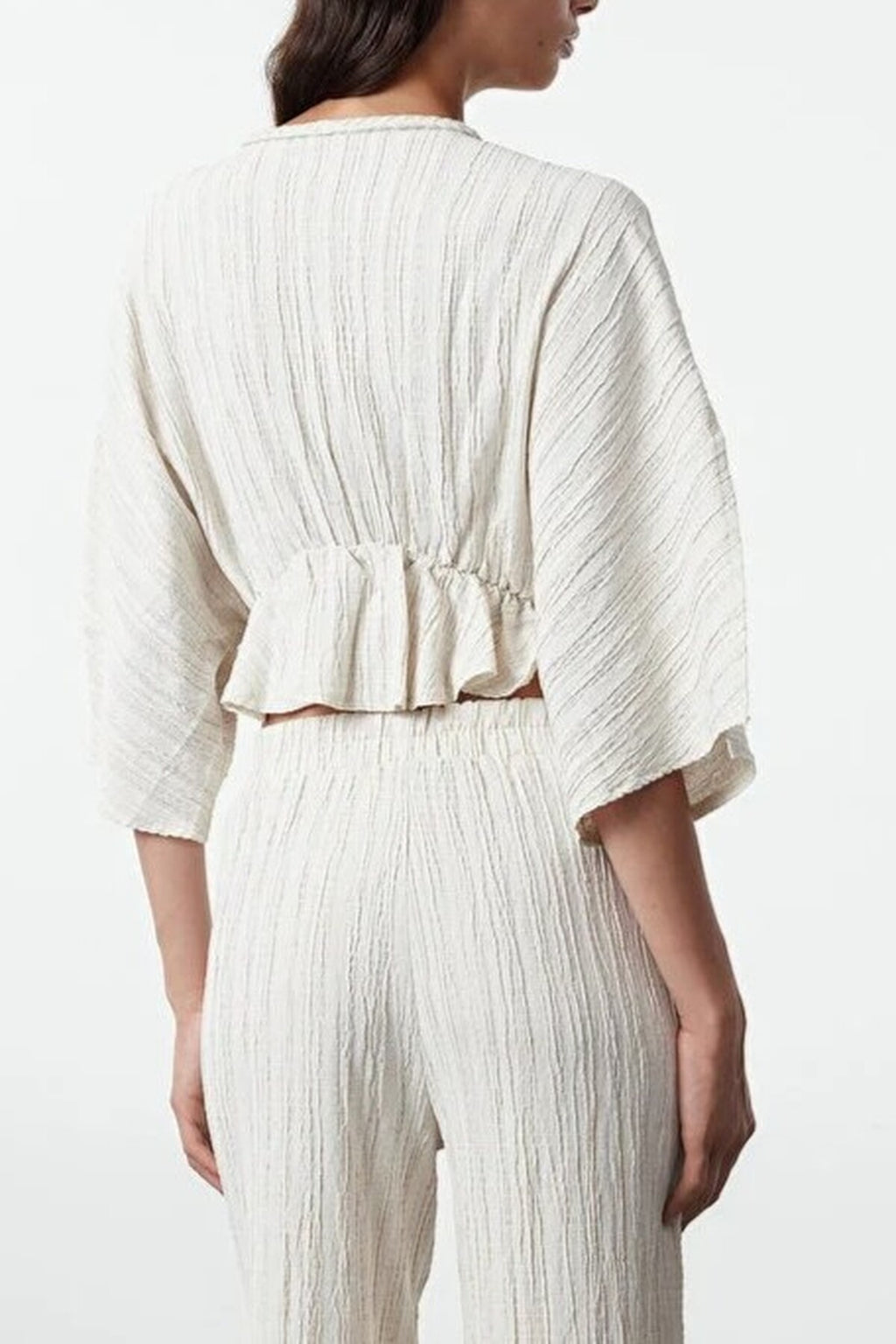 Textured Fabric Ruffled Woven