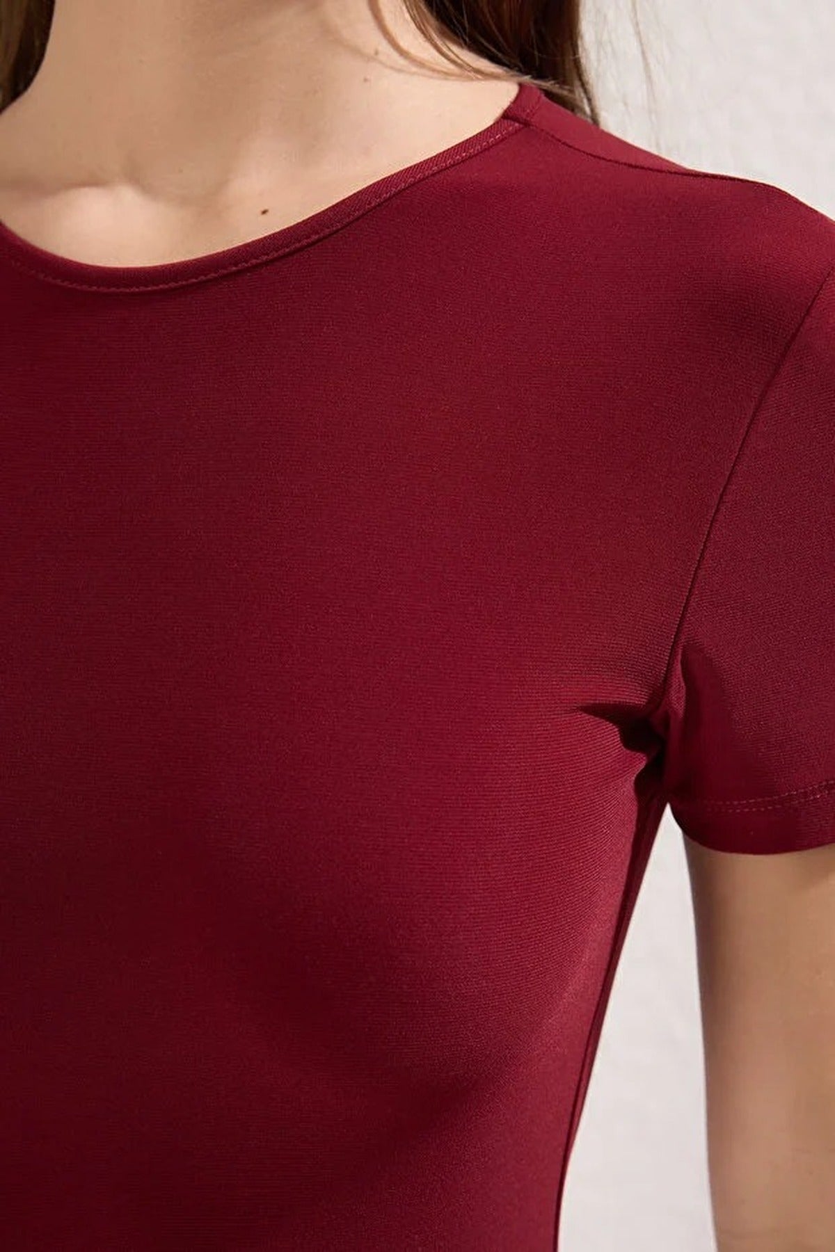 Fitted Crew Neck Stretch Knit Maxi Pencil Dress