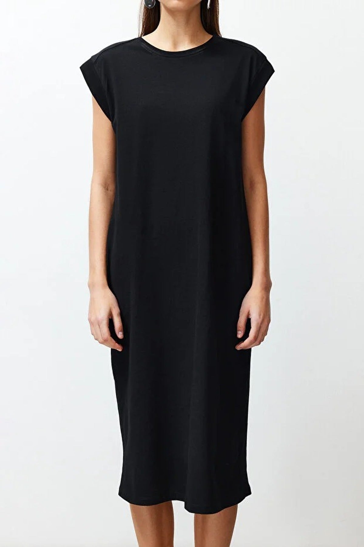 Short Sleeve Shift T-Shirt Midi Dress