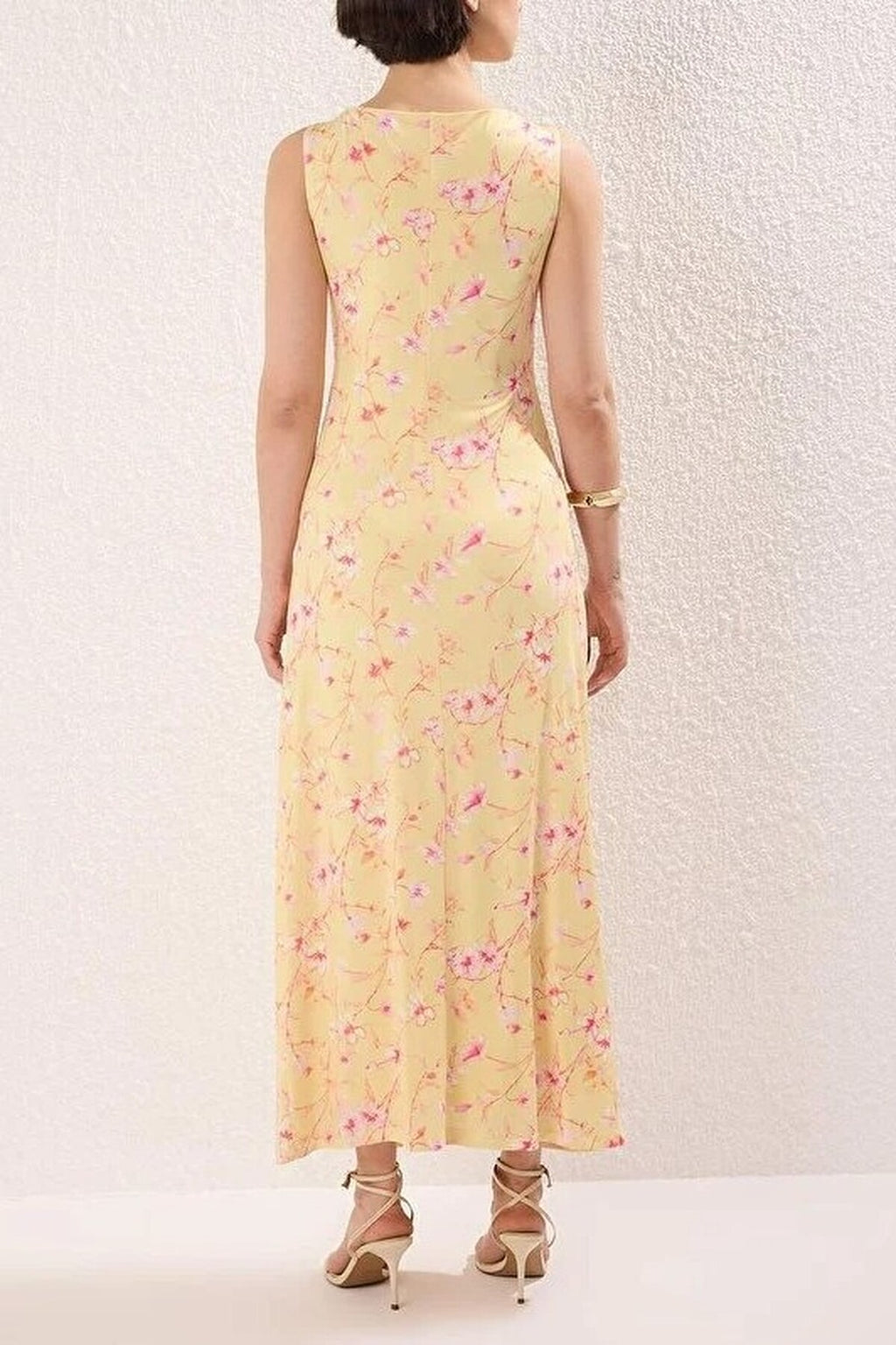 Floral Print Fitted Flexible Knit Dress