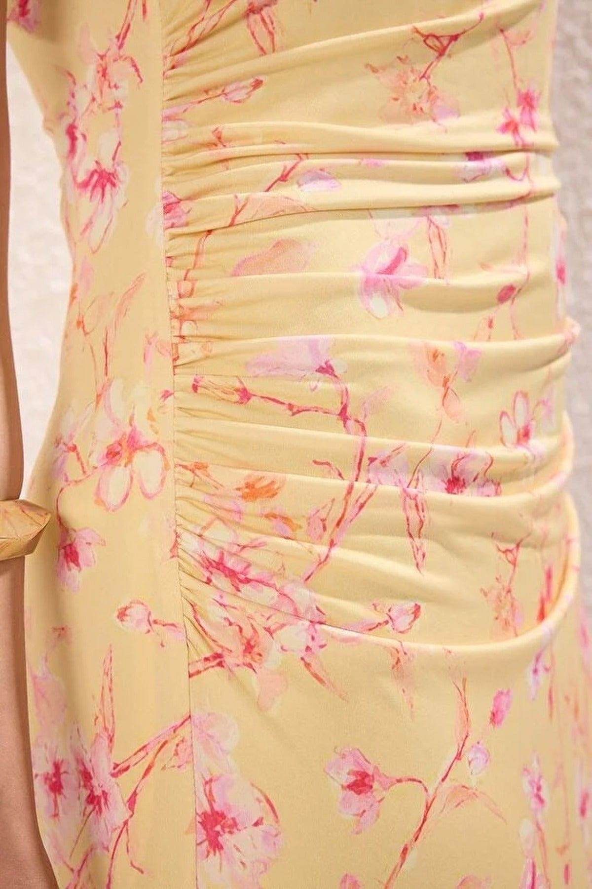 Floral Print Fitted Flexible Knit Dress
