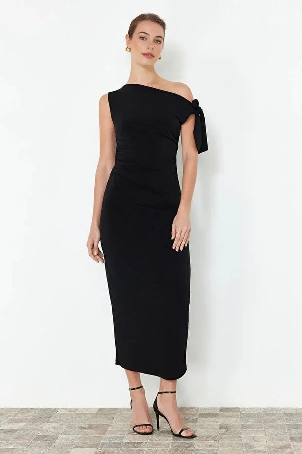 Fitted Maxi Stretch Pencil Knit Dress