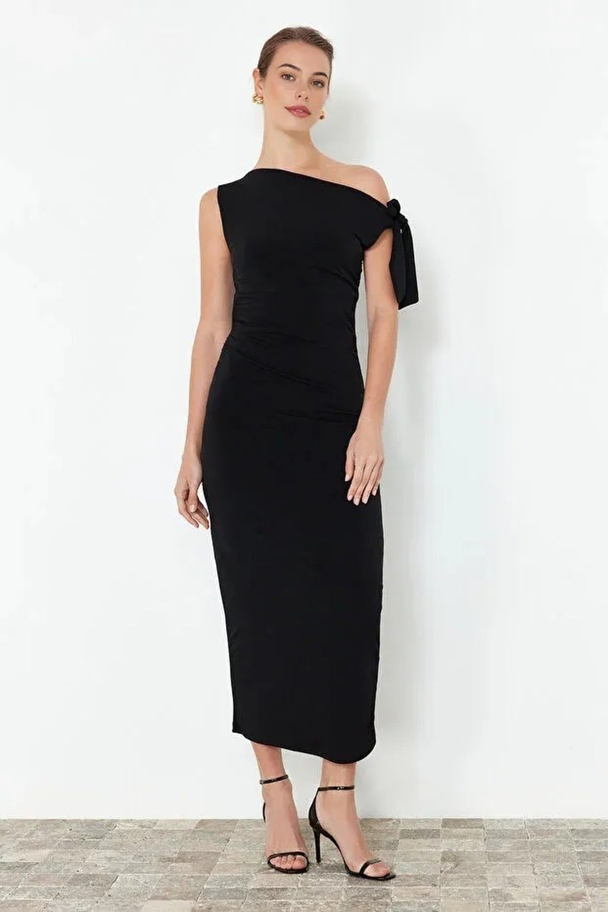 Fitted Maxi Stretch Pencil Knit Dress