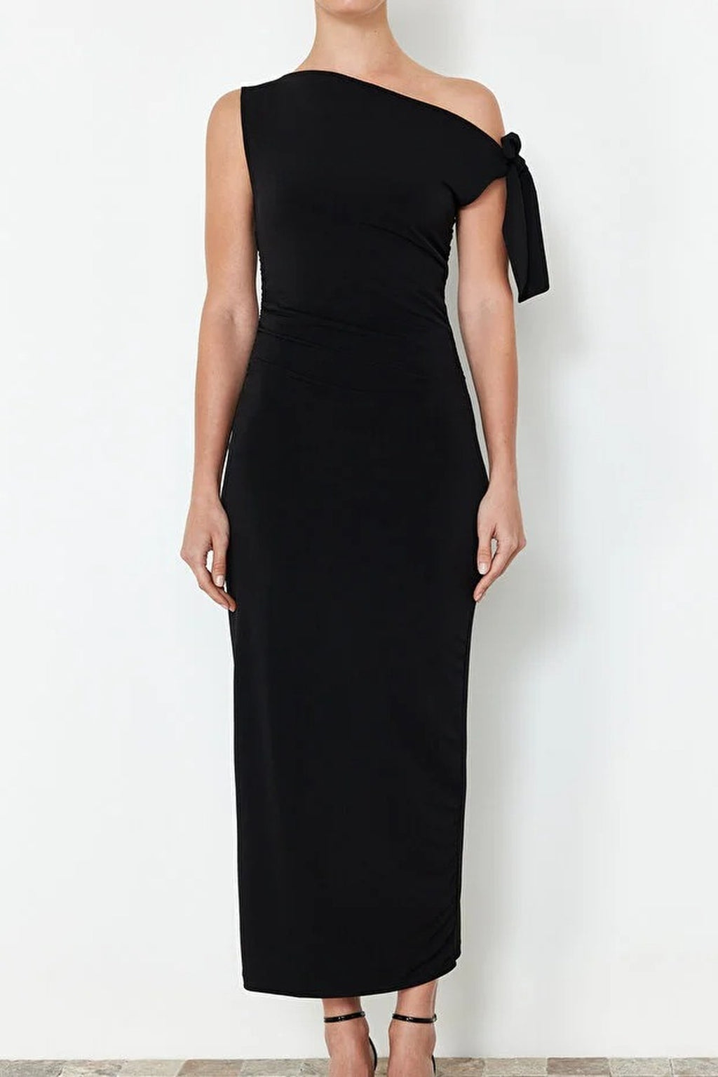 Fitted Maxi Stretch Pencil Knit Dress