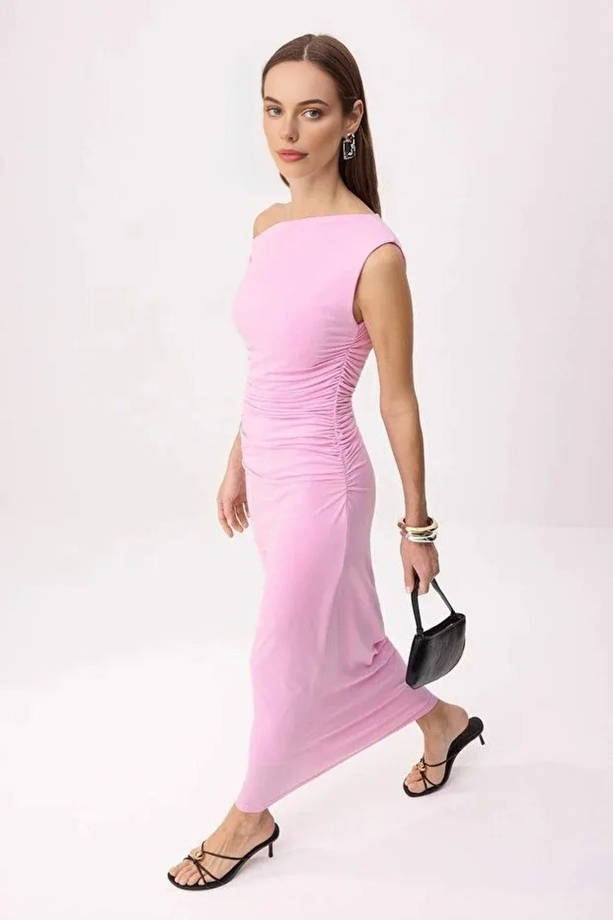 Fitted Maxi Stretch Pencil Knit Dress