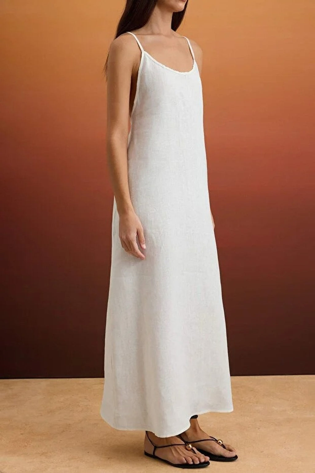 V Neck Back Detail Maxi Dress