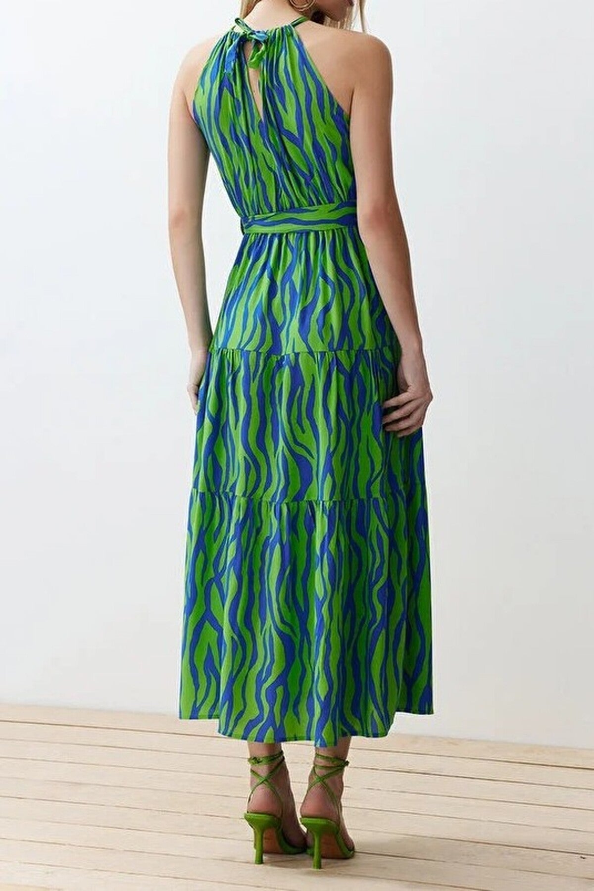 Halter Neck Lined Maxi Woven Dress