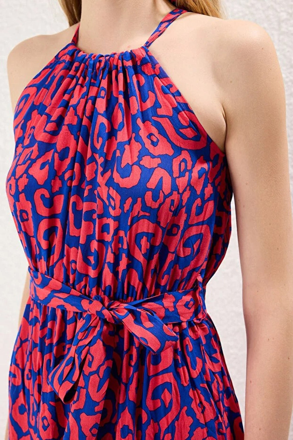 Halter Neck Lined Maxi Woven Dress
