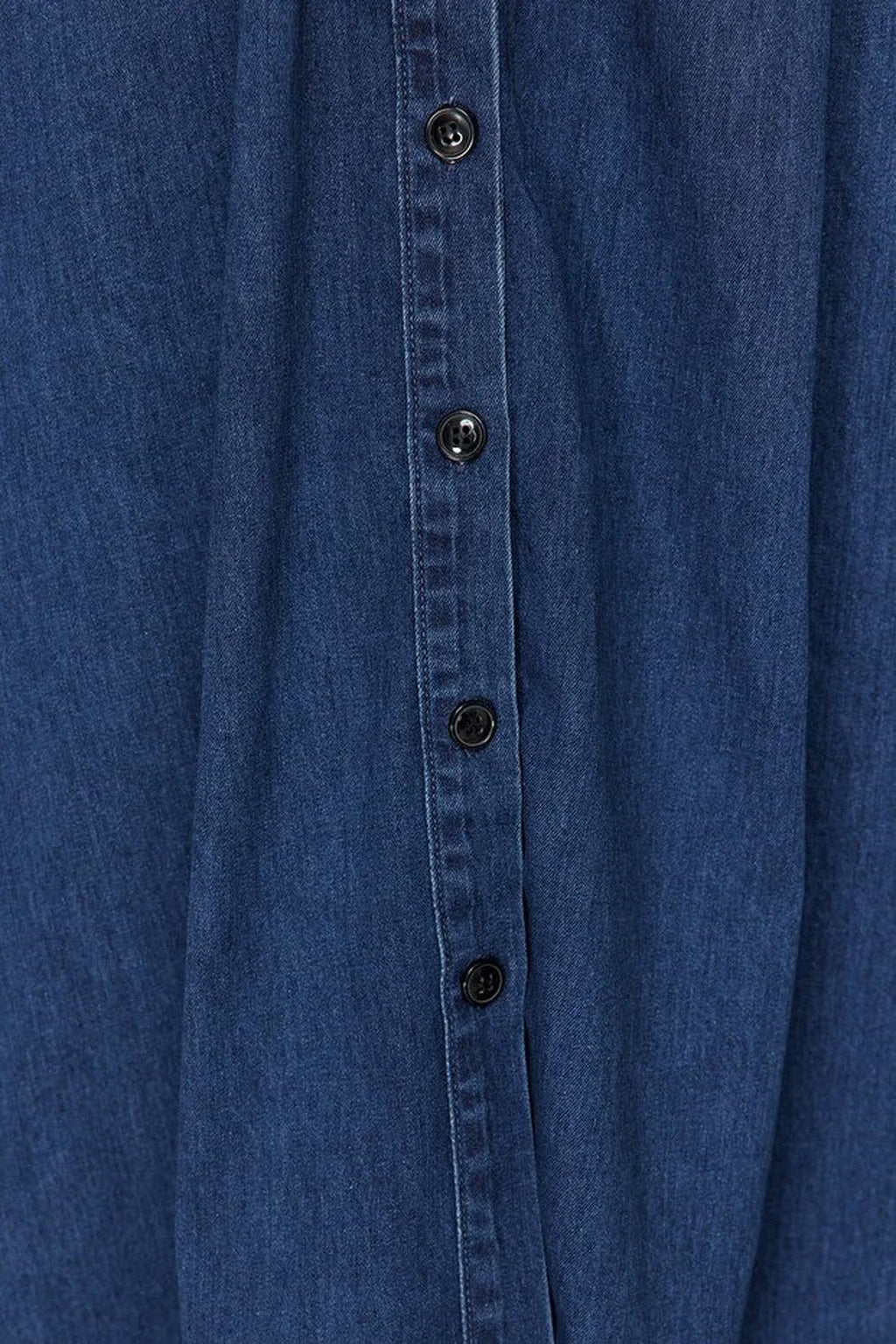 Belted Maxi Denim Shirt Dress
