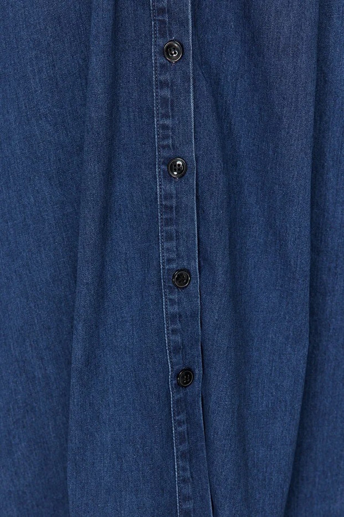 Belted Maxi Denim Shirt Dress