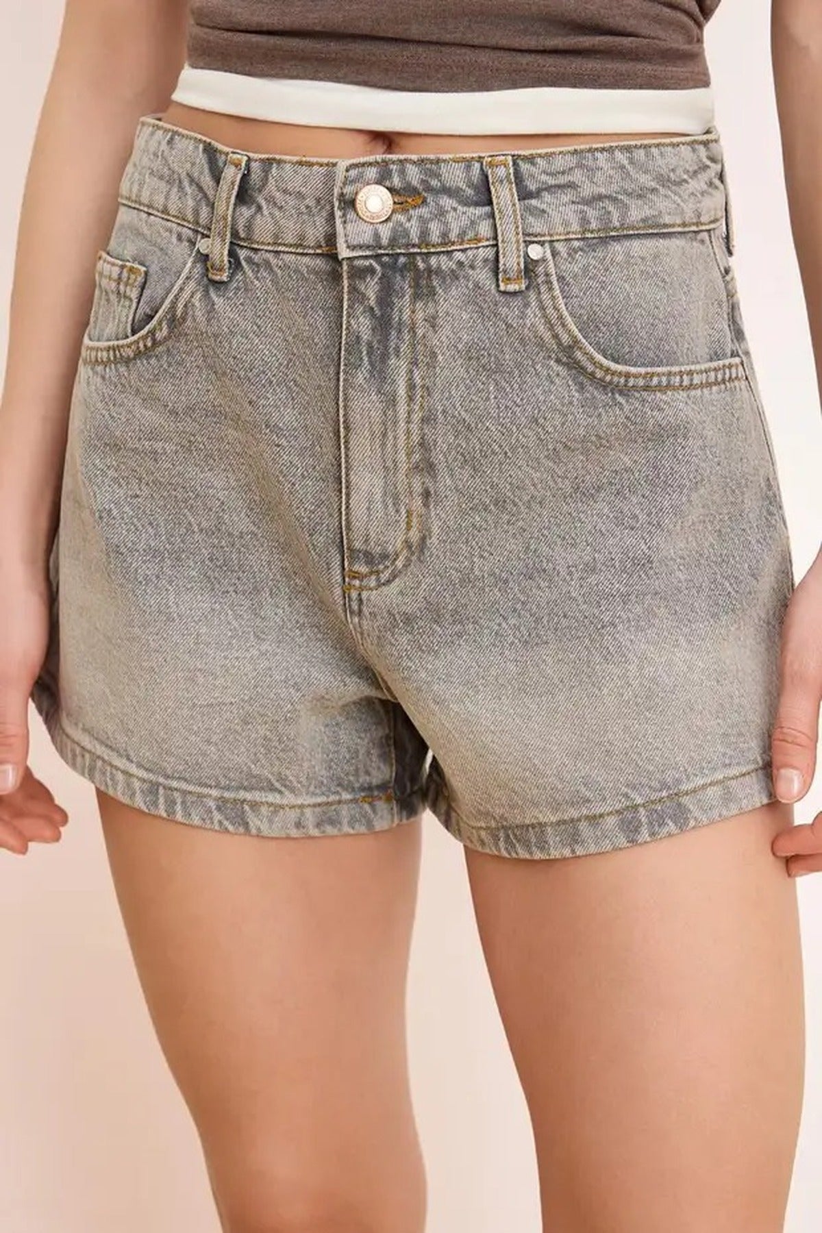 High Waist Mini Denim Shorts
