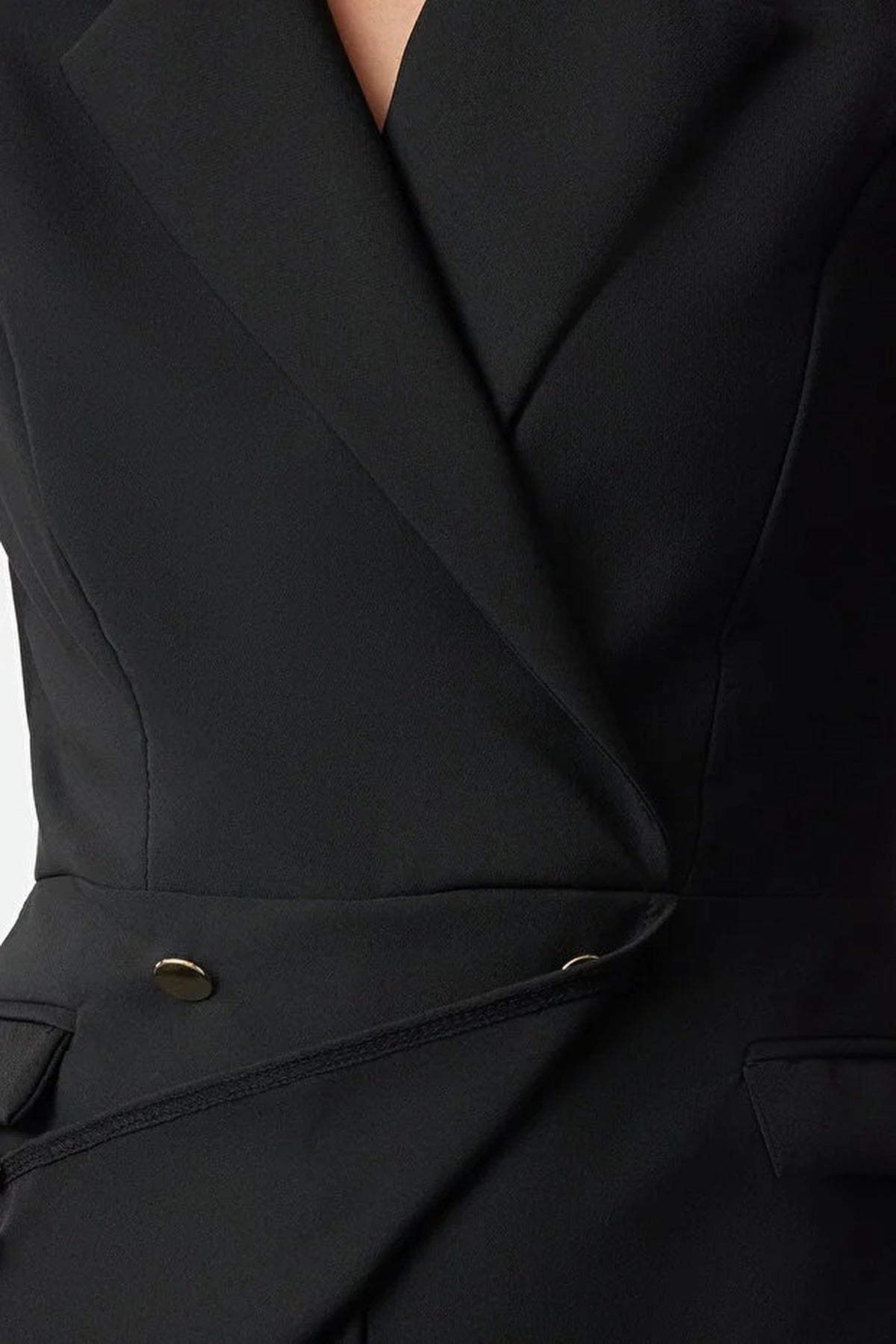 Jacket Collar Button Closure Mini Playsuit