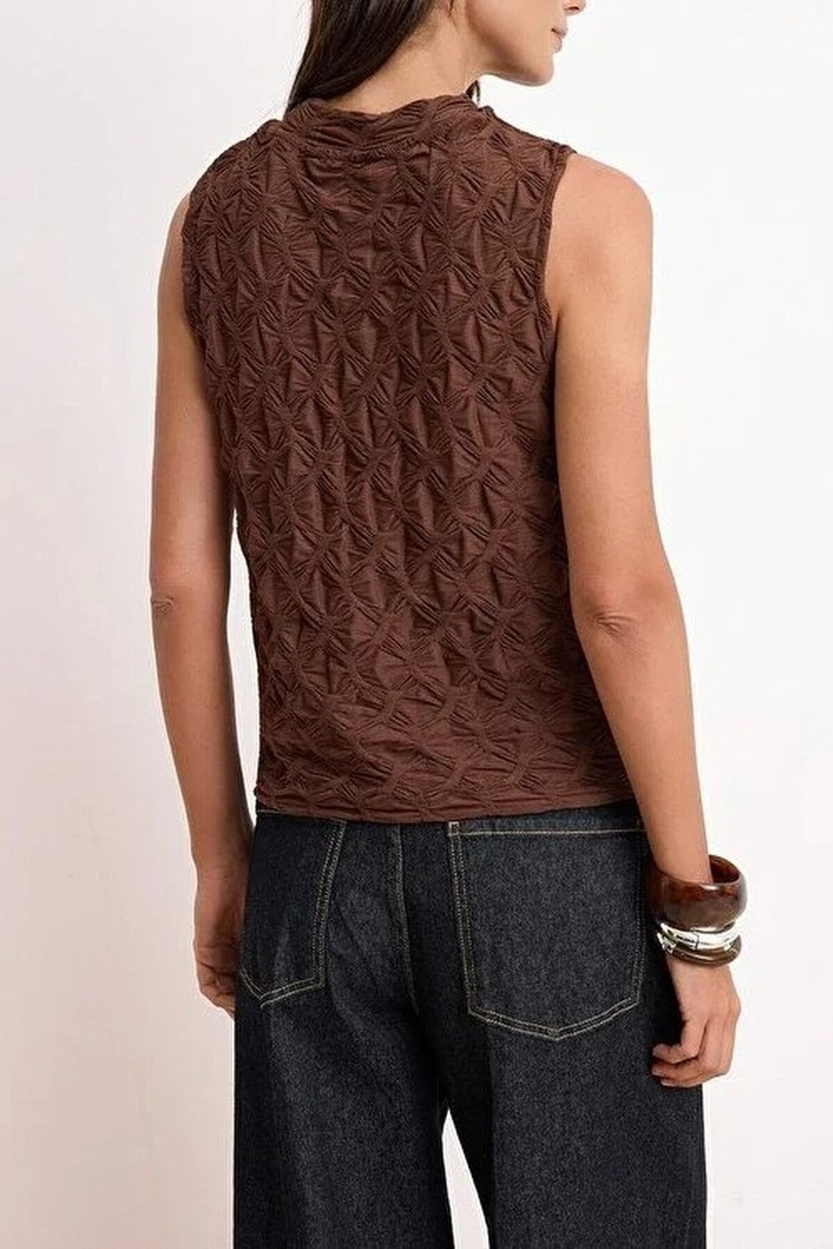 Textured Regular Stretch Knit Blouse
